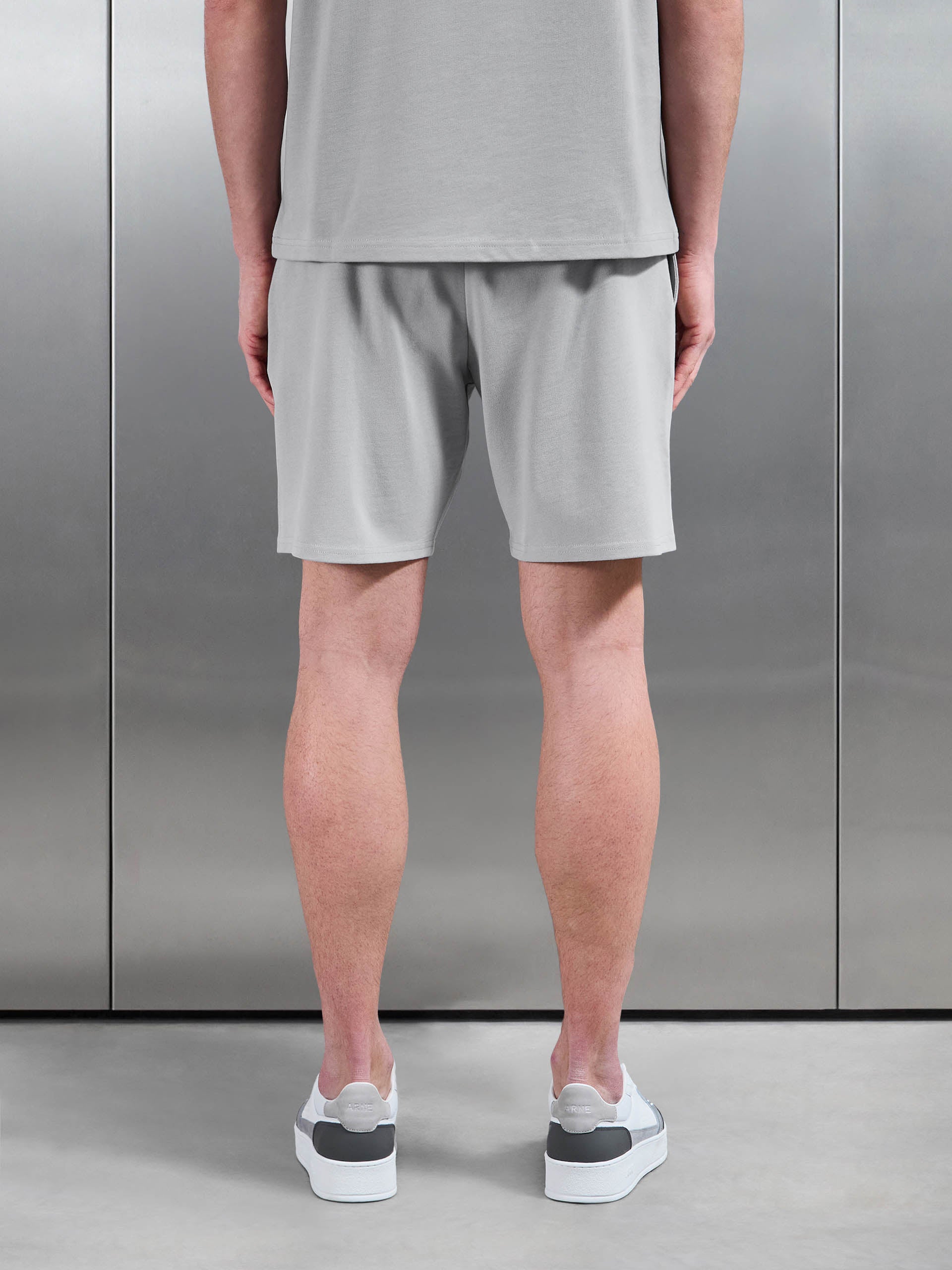 Mens Brushed Relaxed Short in Mid Grey