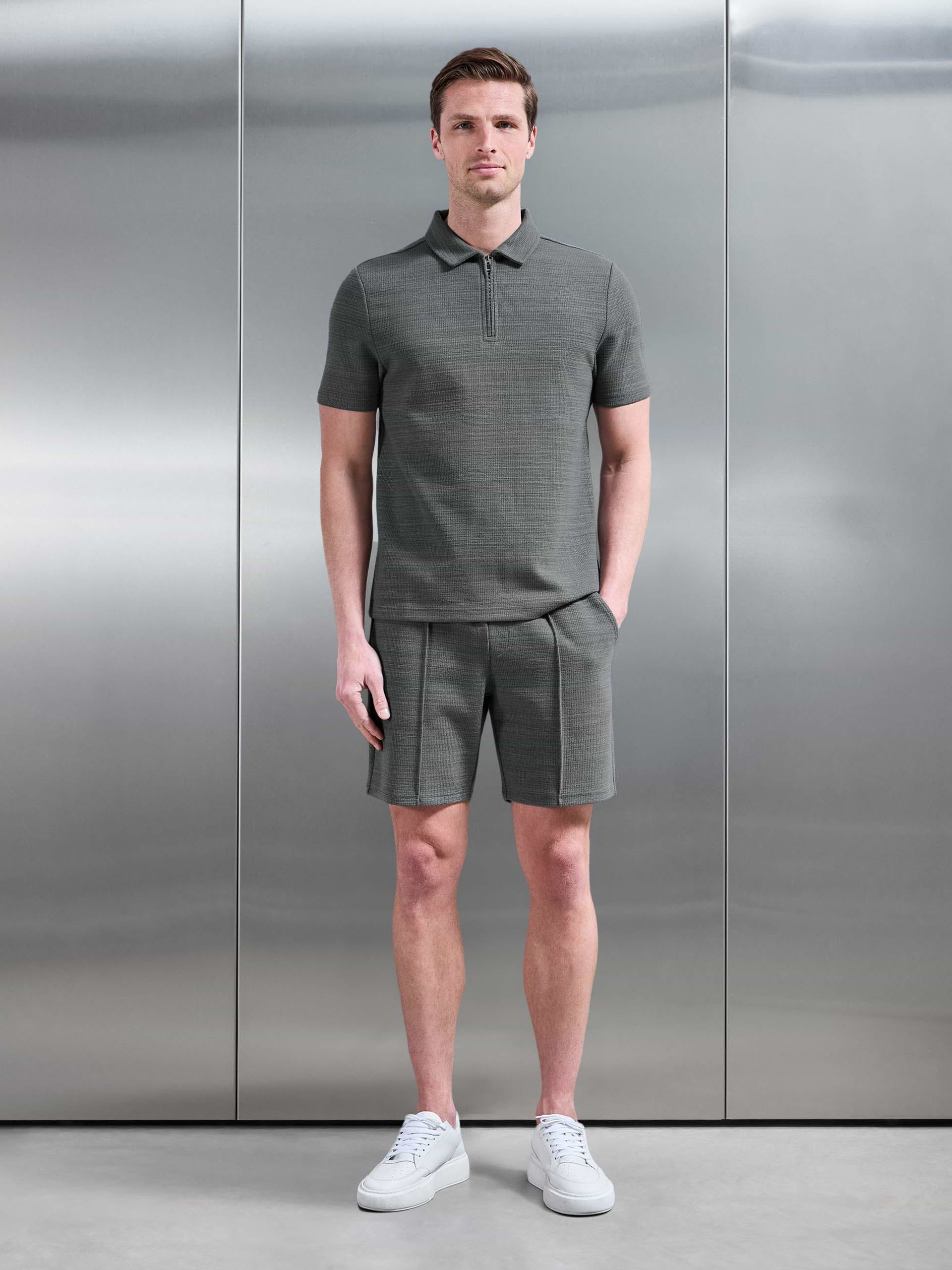 Mens Cavour Textured Short in Grey