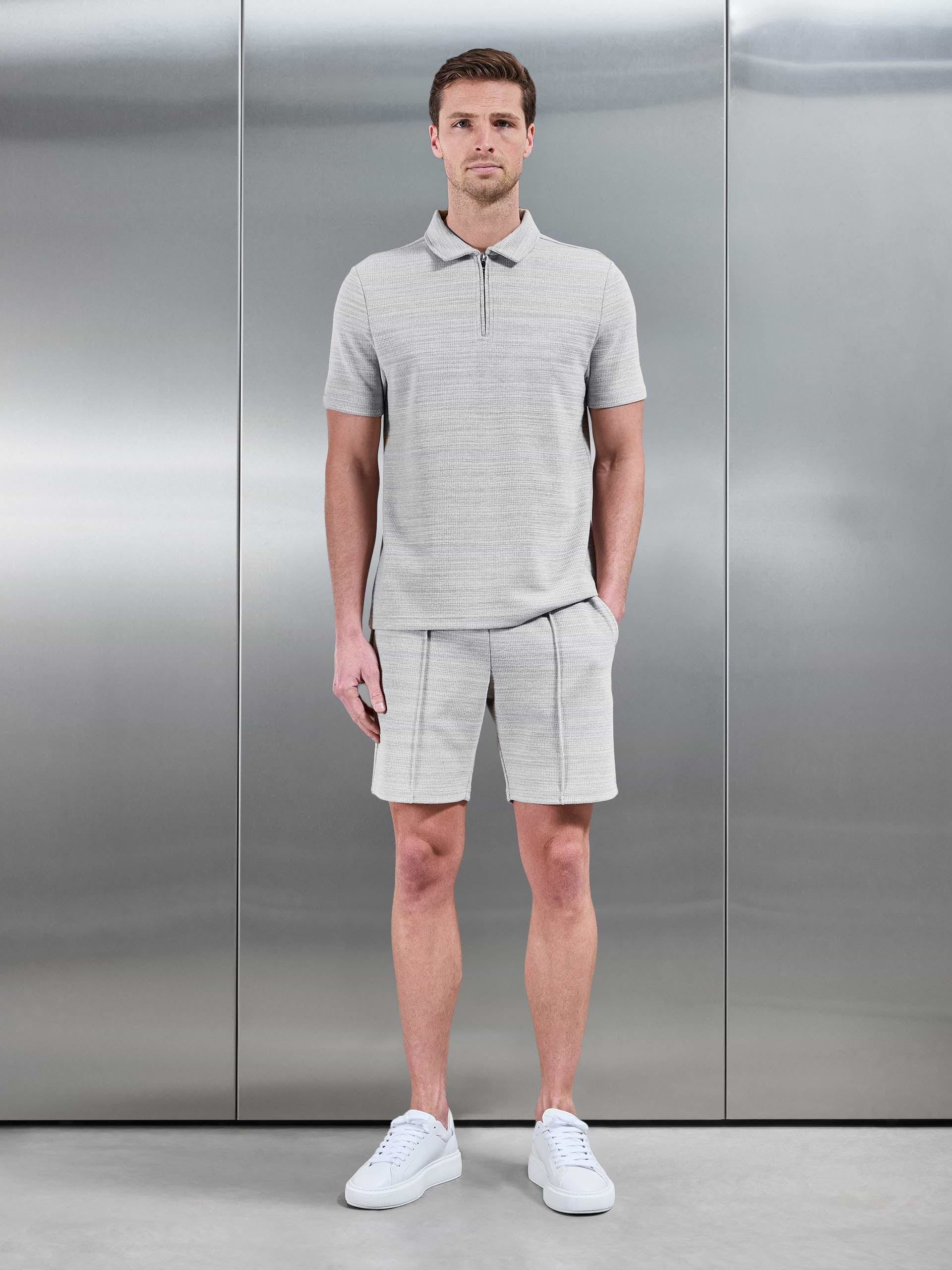 Mens Cavour Textured Short in Stone
