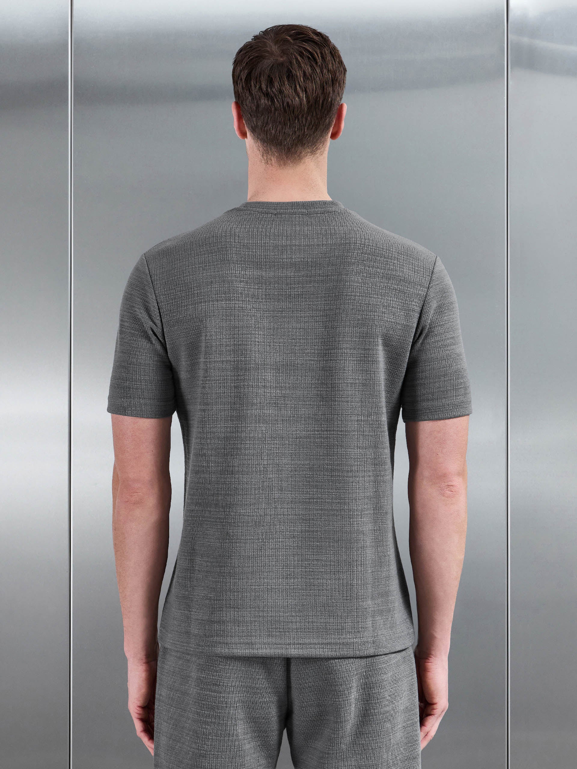 Mens Cavour Textured T-Shirt in Grey