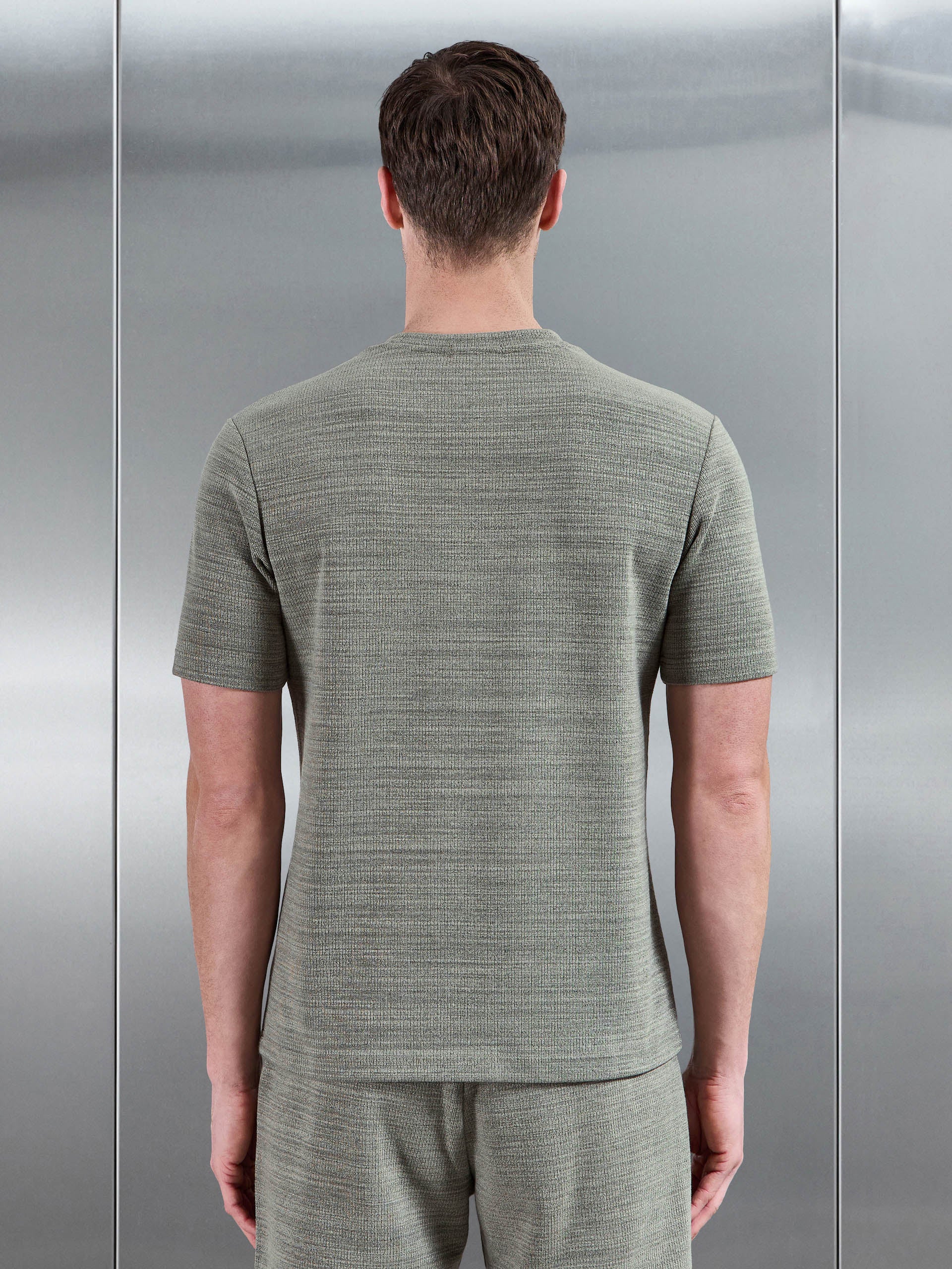 Mens Cavour Textured T-Shirt in Olive