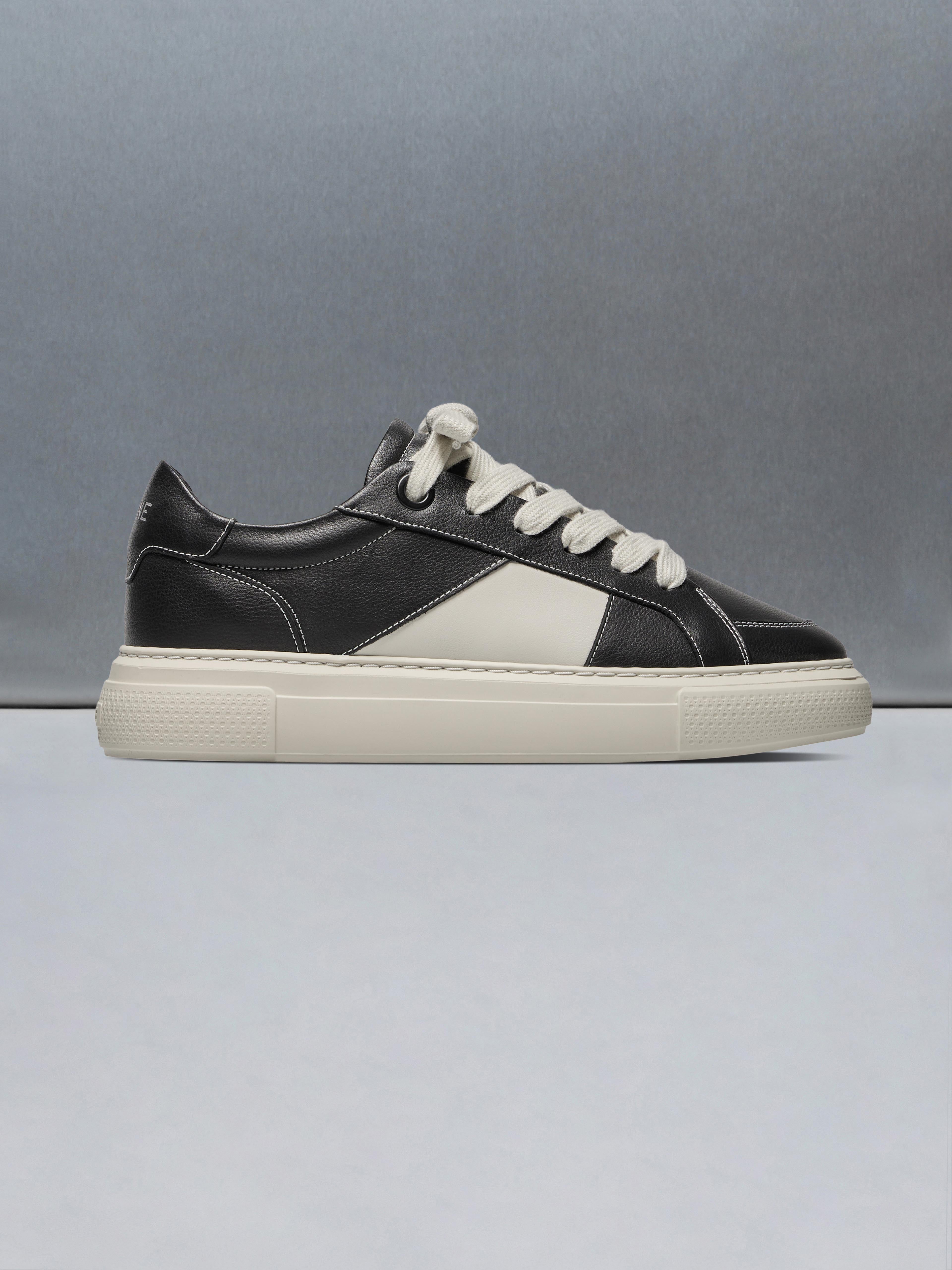 Mens Chunky Stripe Essential Trainer in Black White