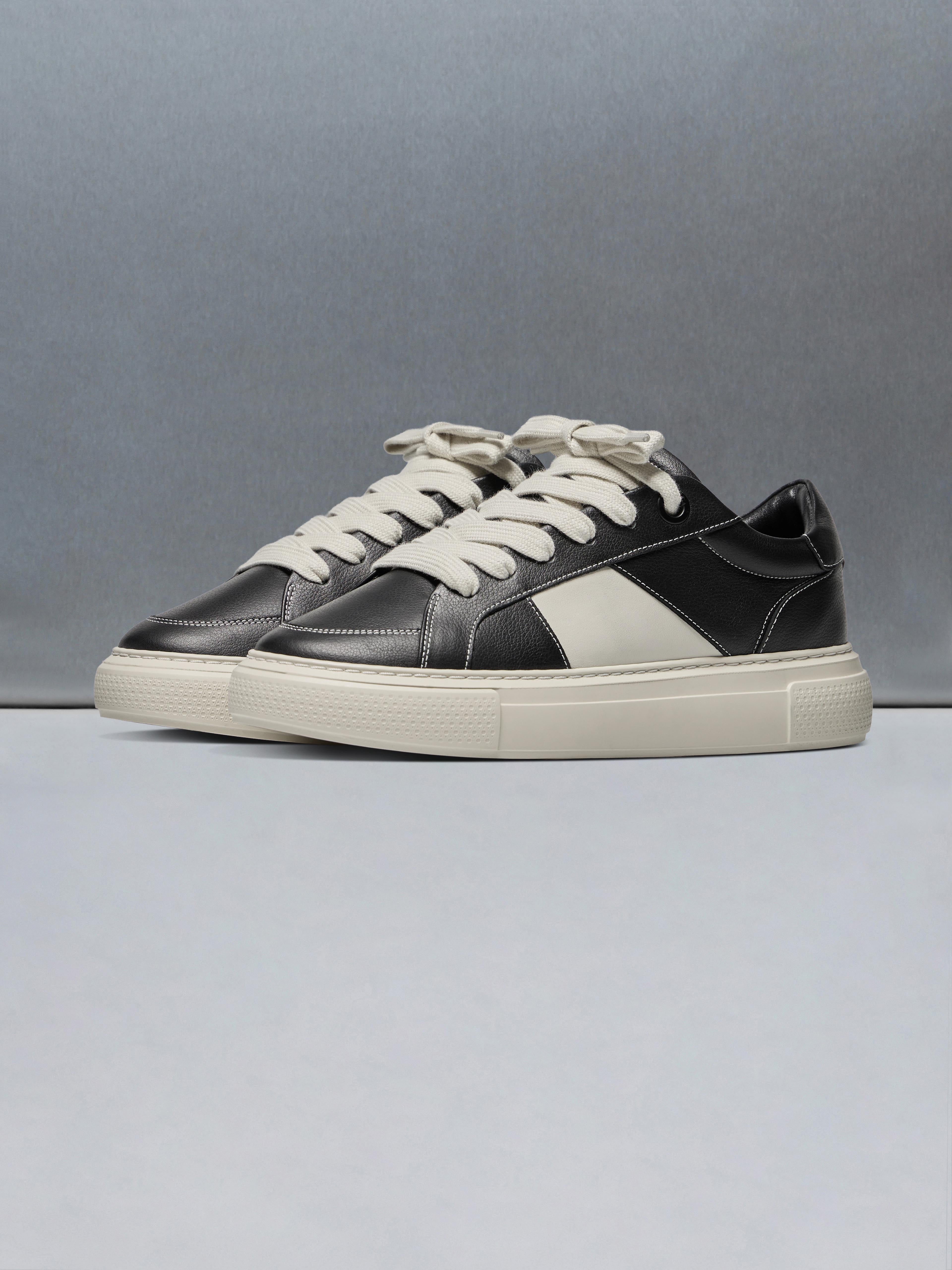 Mens Chunky Stripe Essential Trainer in Black White