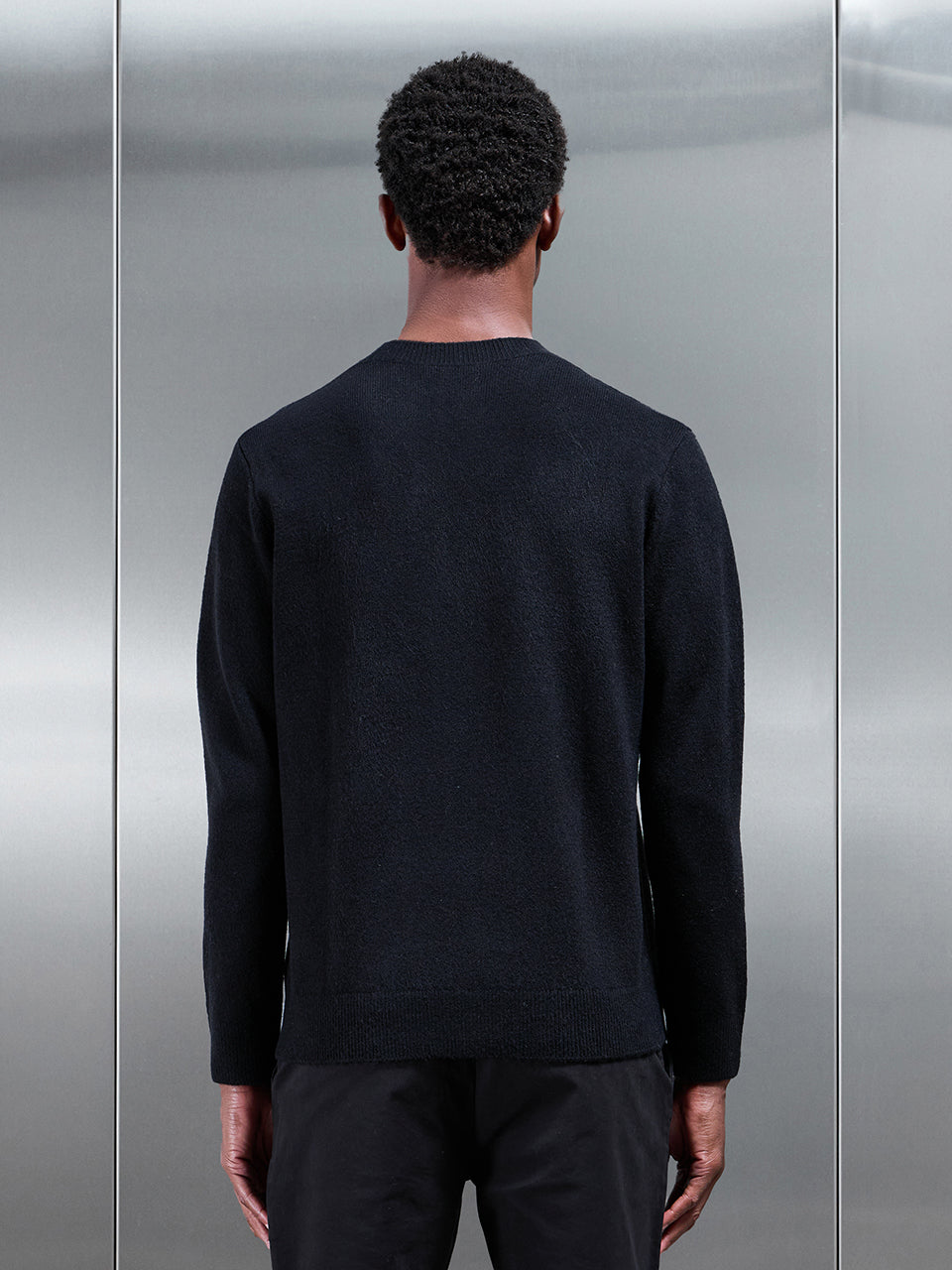 Mens Chunky Wool Sweatshirt in Black