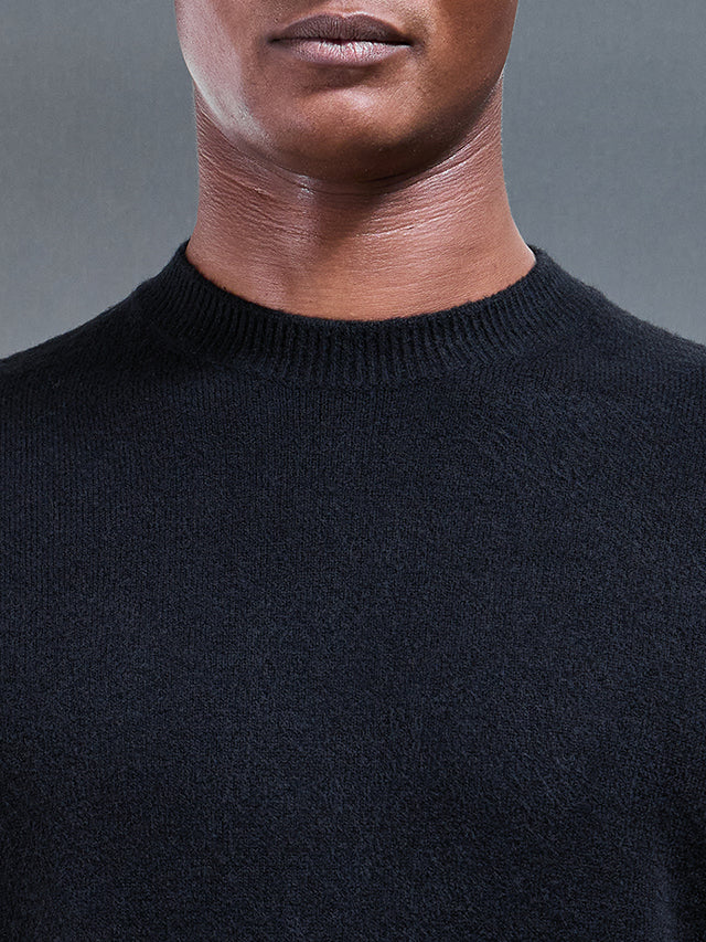 Mens Chunky Wool Sweatshirt in Black