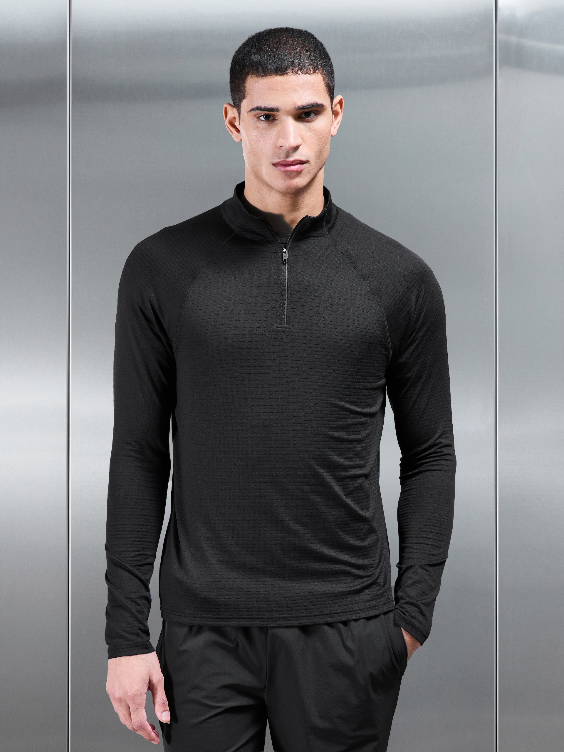Mens Condition Half Zip in Black
