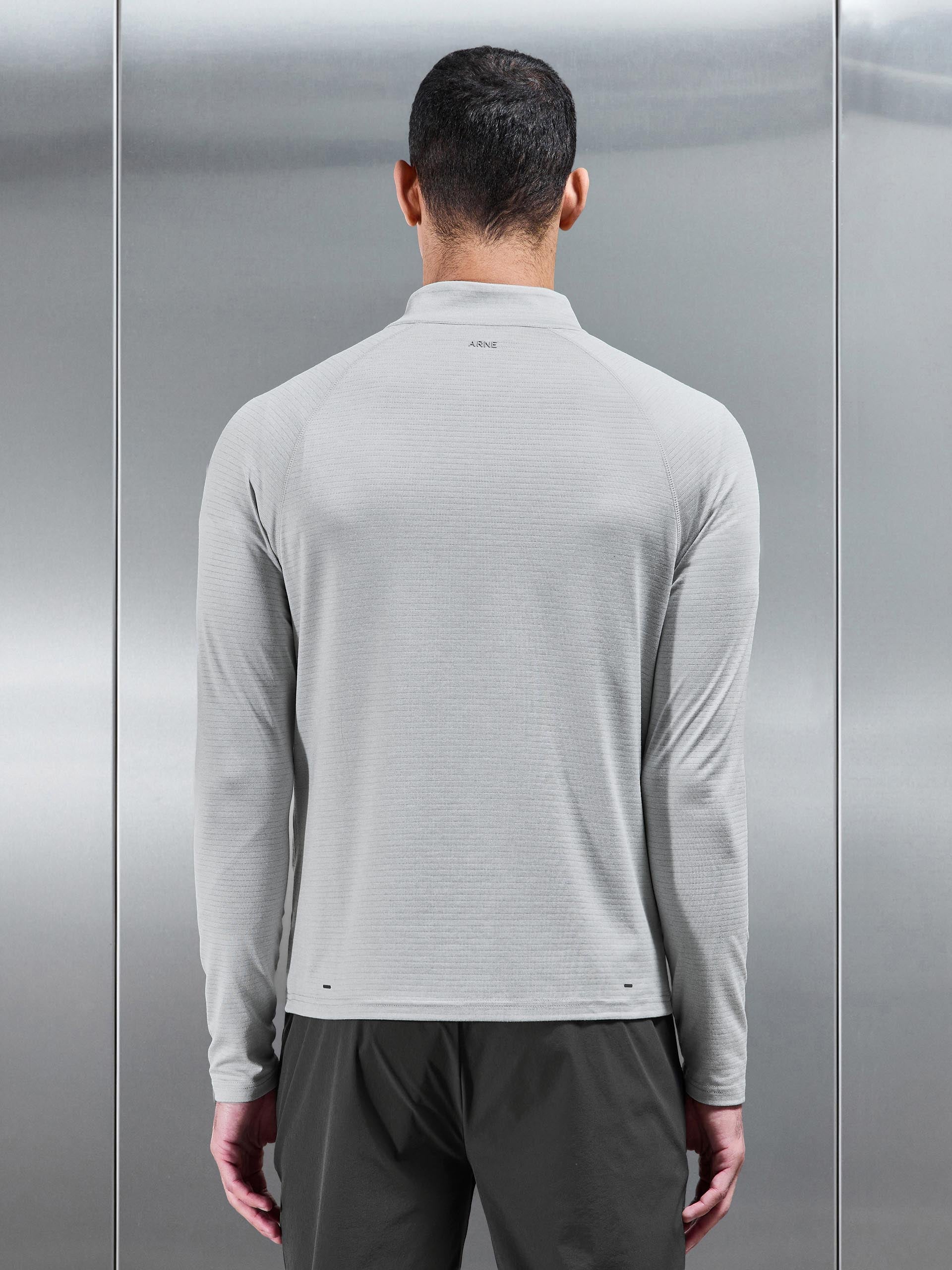 Mens Condition Half Zip in Mid Grey