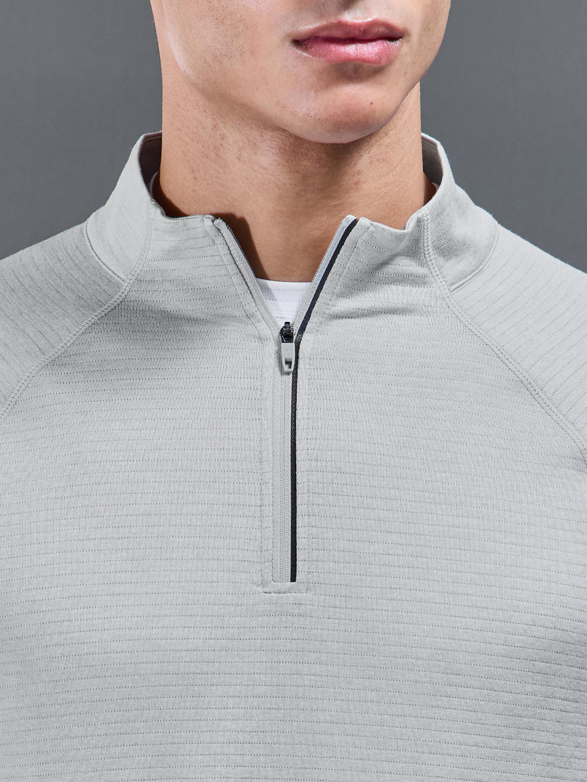 Mens Condition Half Zip in Mid Grey