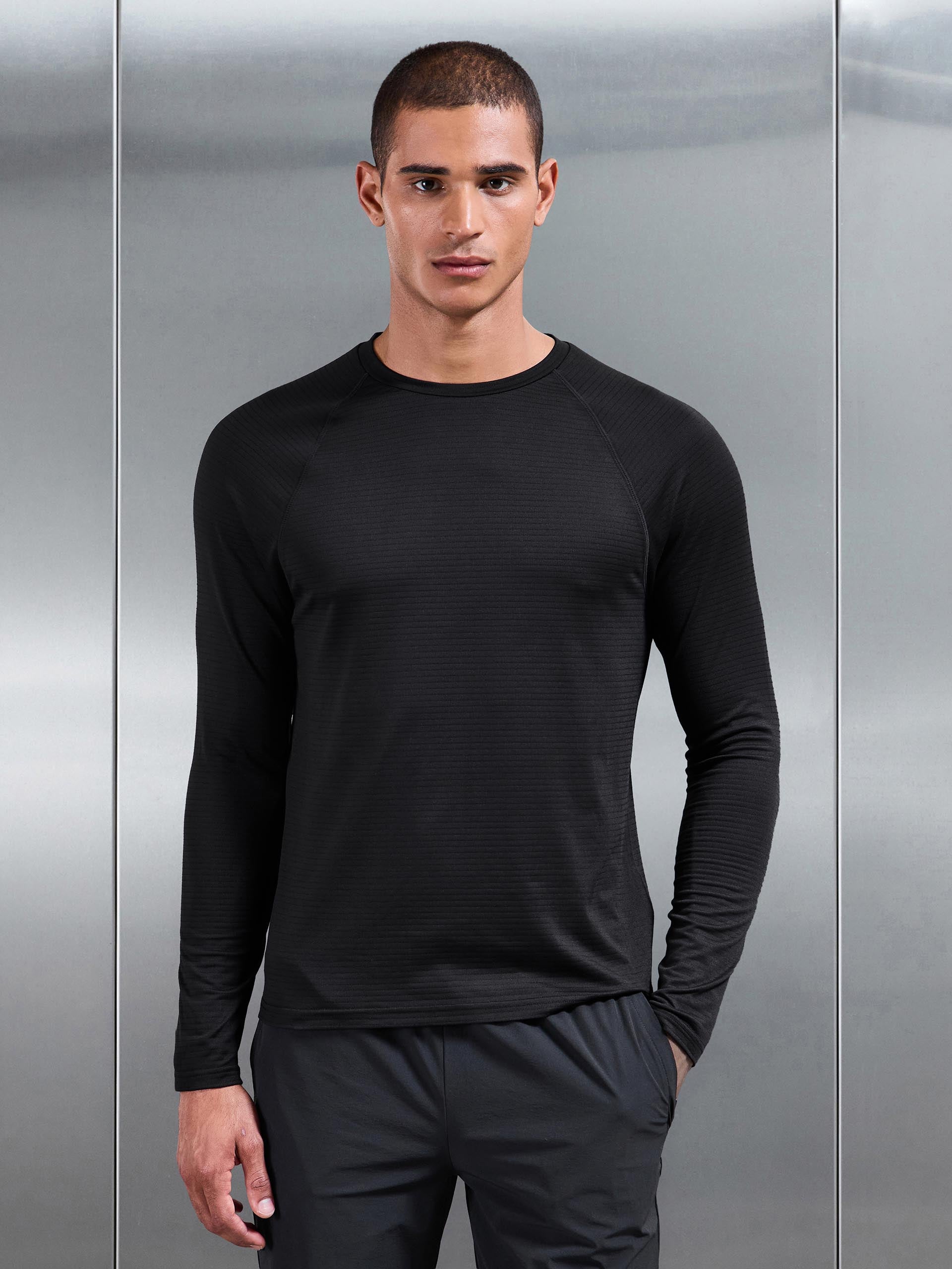 Mens Condition Long Sleeve T-Shirt in Black