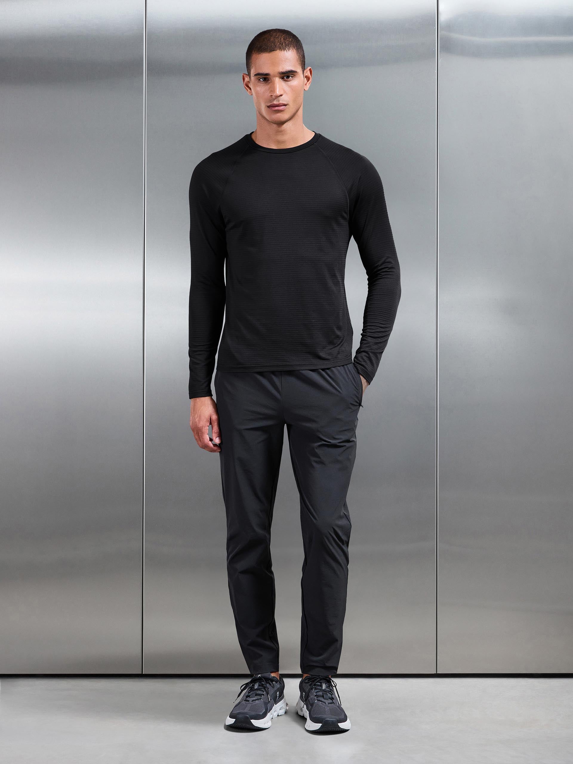 Mens Condition Long Sleeve T-Shirt in Black