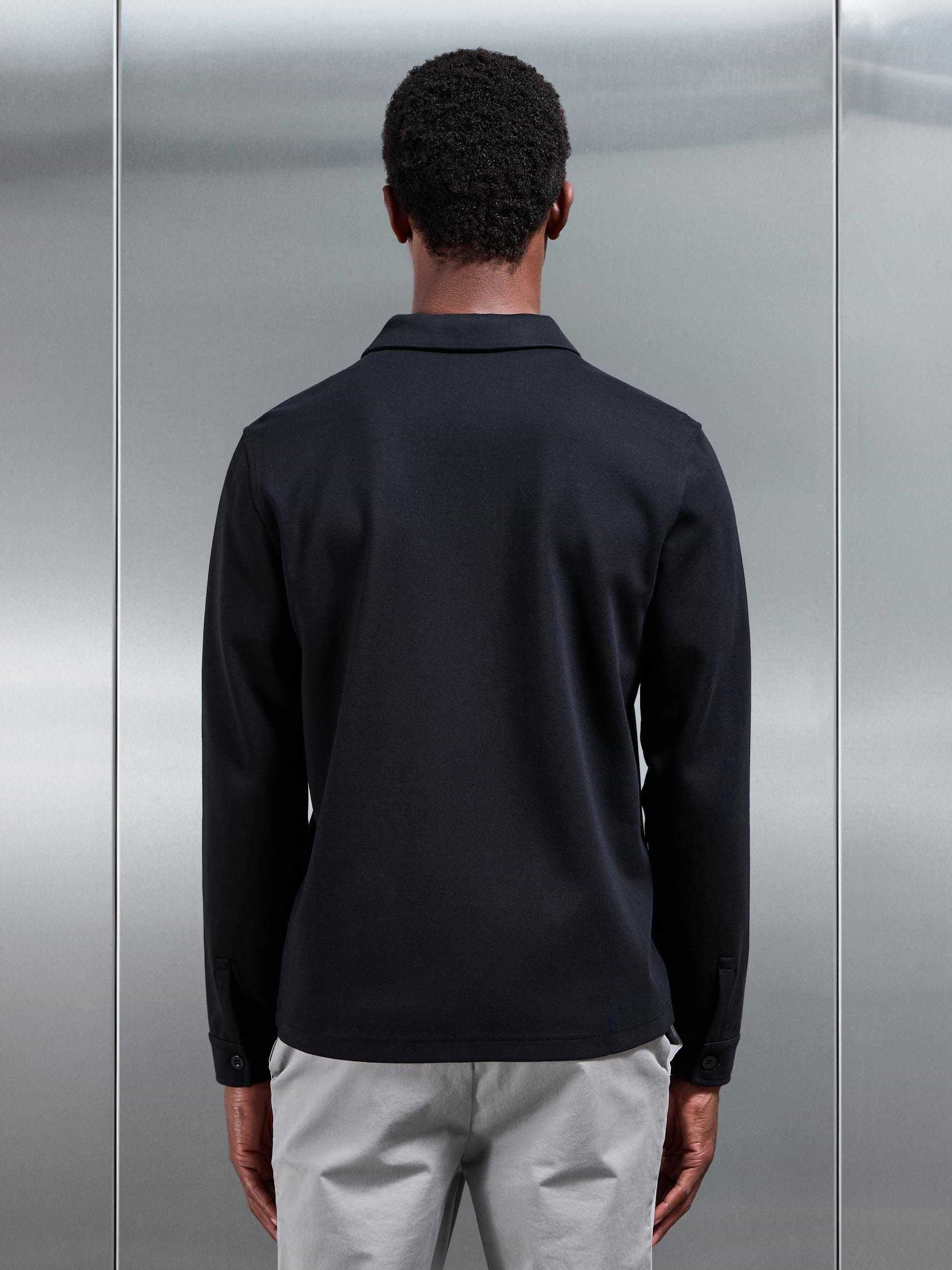 Cotton Jersey Overshirt in Black