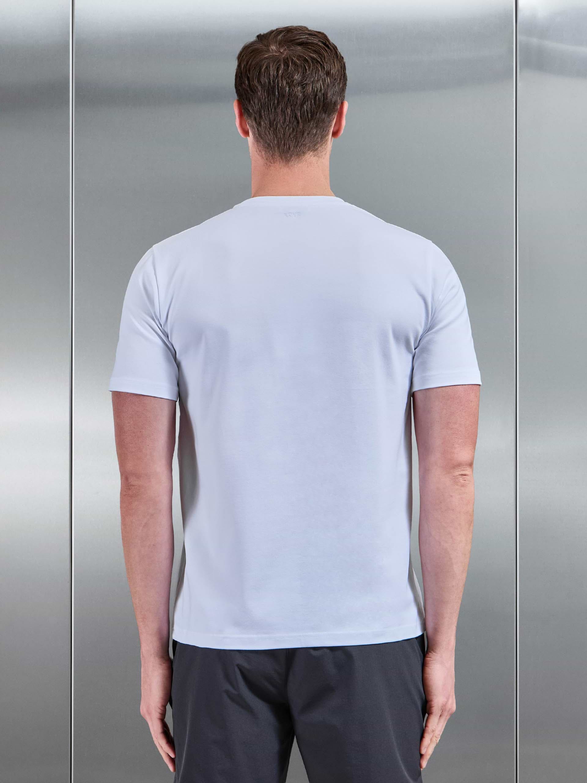 Cotton Stretch Colour Block T-Shirt in White