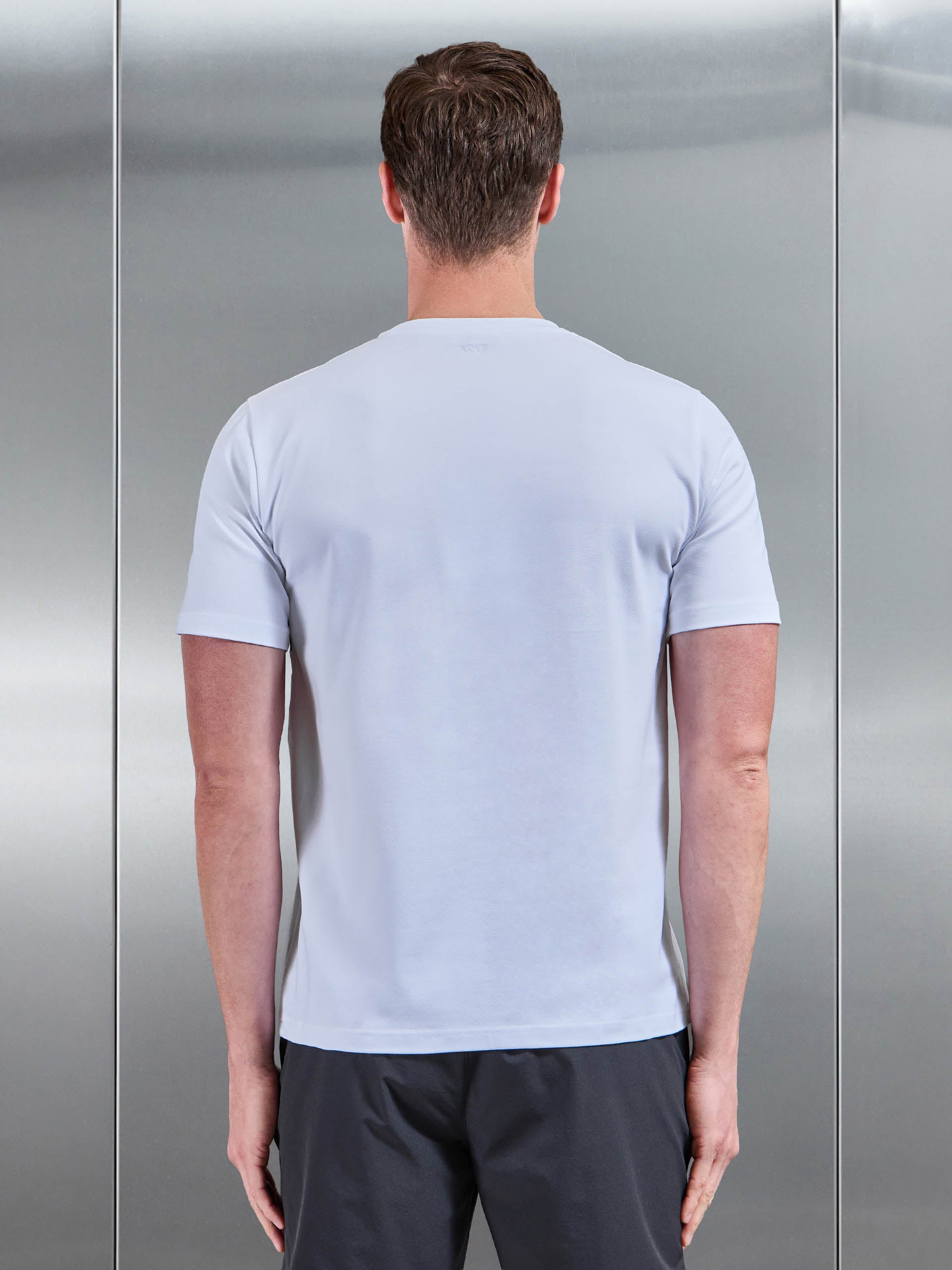 Mens Cotton Stretch Colour Block T-Shirt in White