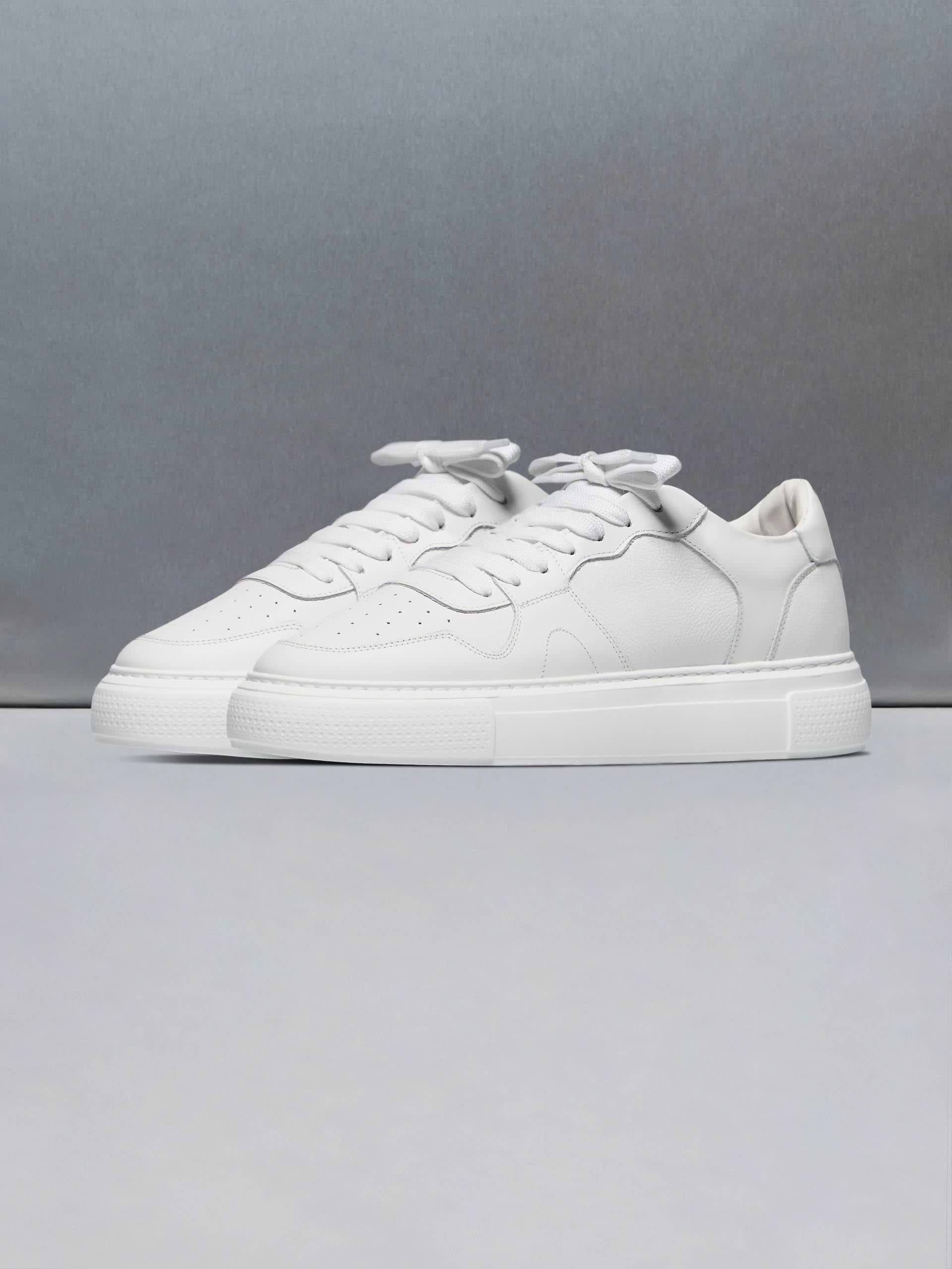 Mens Court Trainer in Triple White
