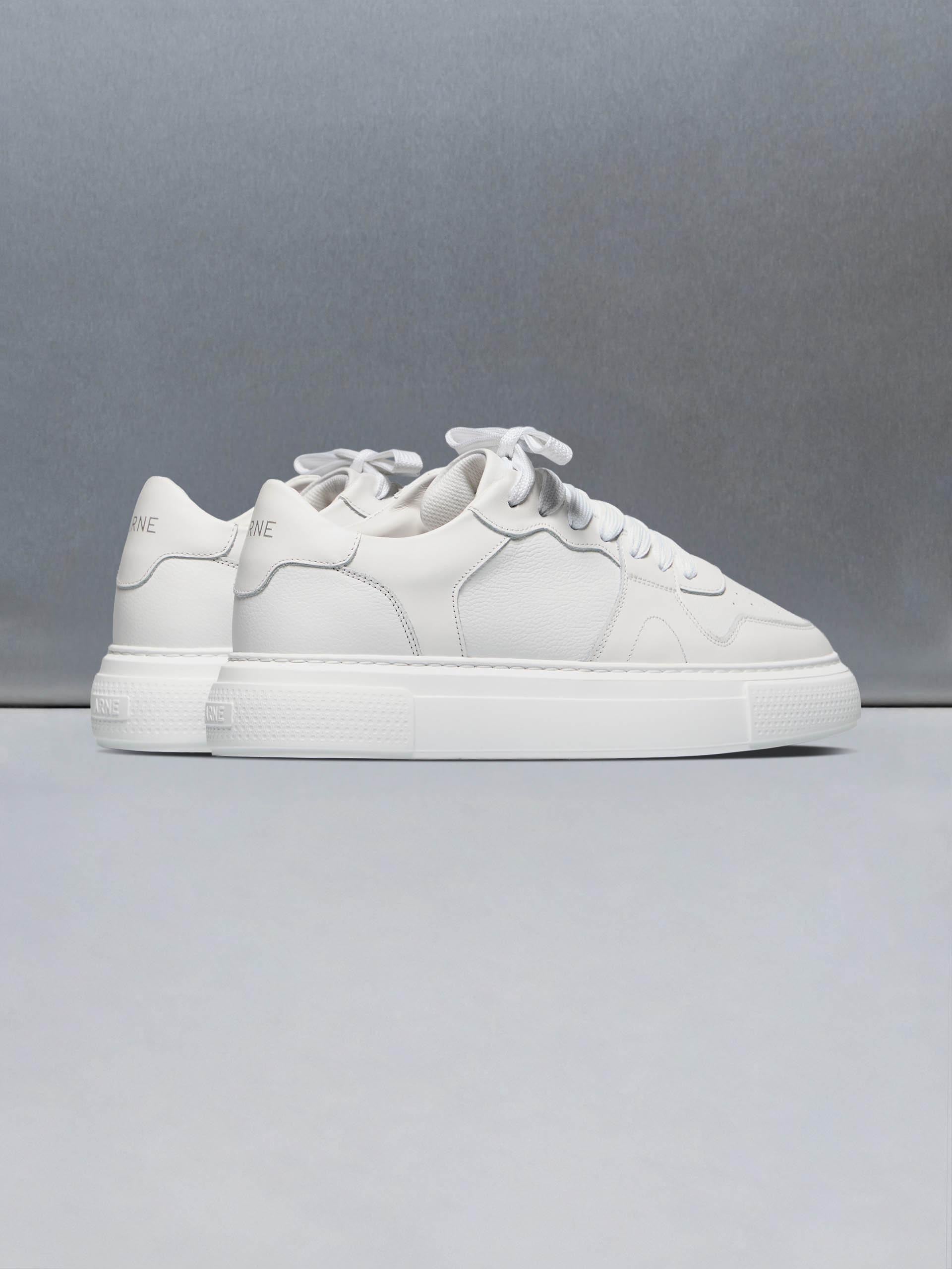 Mens Court Trainer in Triple White