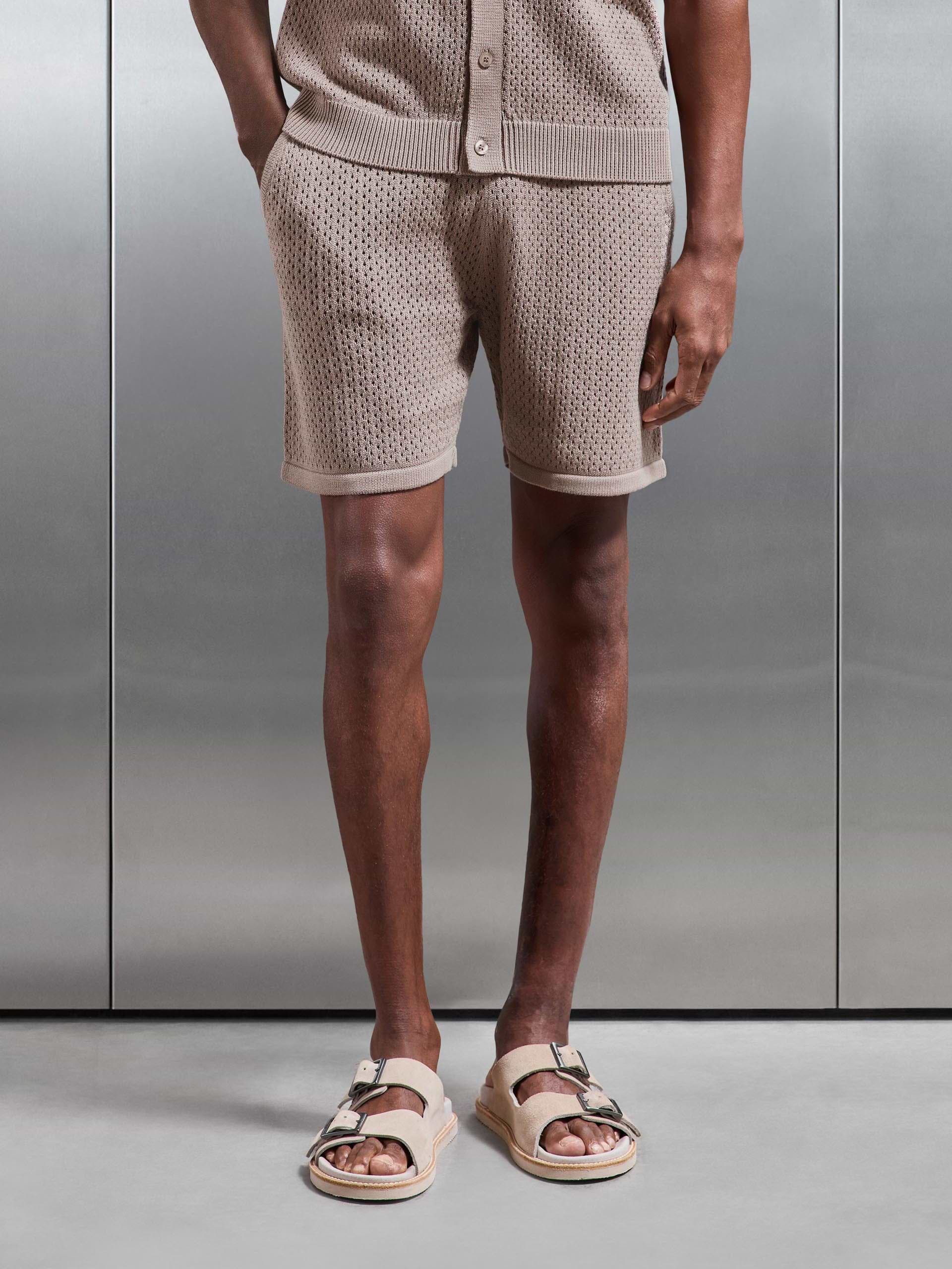 Crochet Short in Taupe