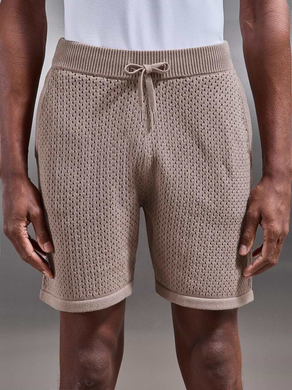 Crochet Short in Taupe