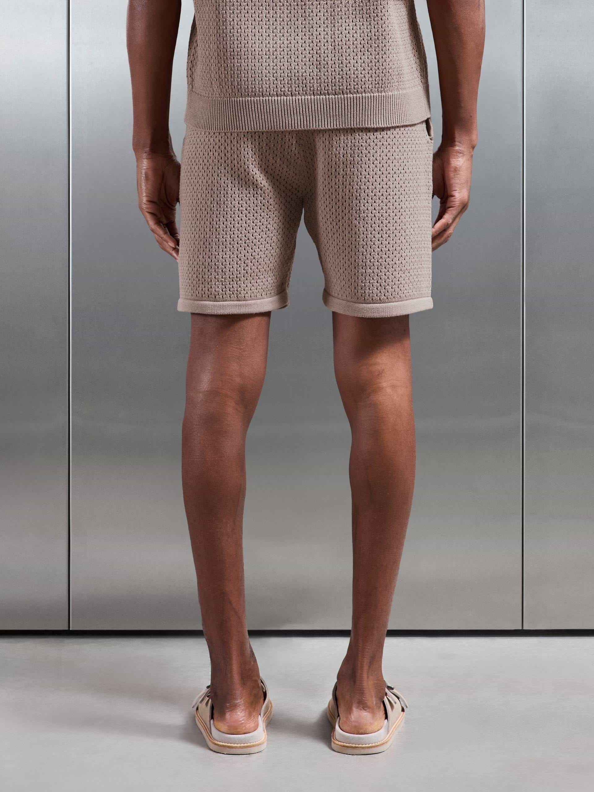 Crochet Short in Taupe
