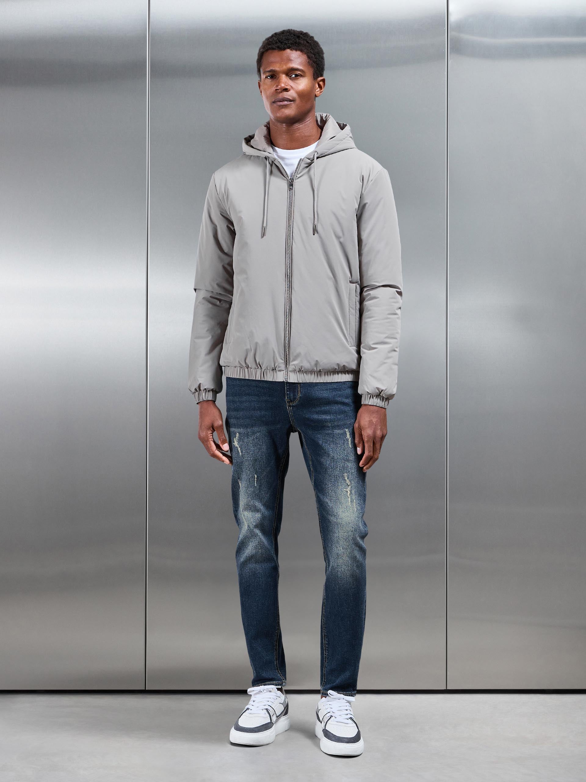 Mens Distressed Denim Jeans in Vintage Blue