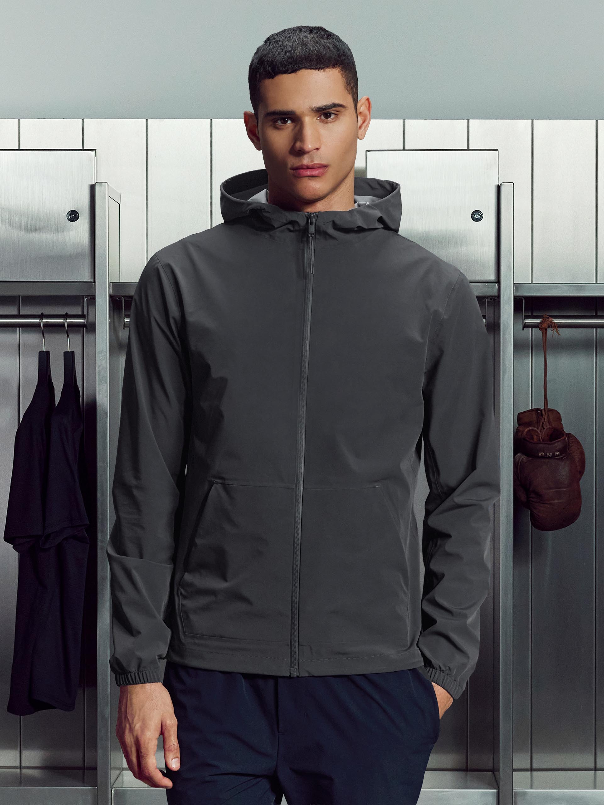 Mens Element Waterproof Windbreaker in Grey