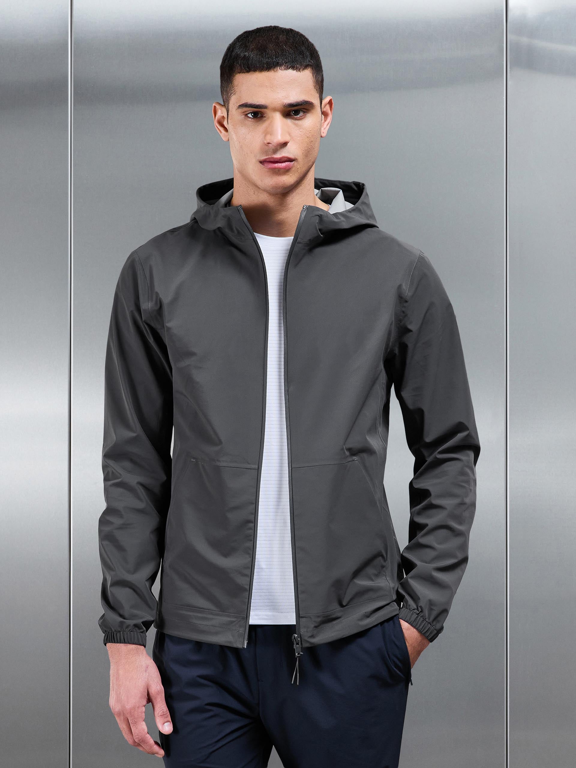 Mens Element Waterproof Windbreaker in Grey