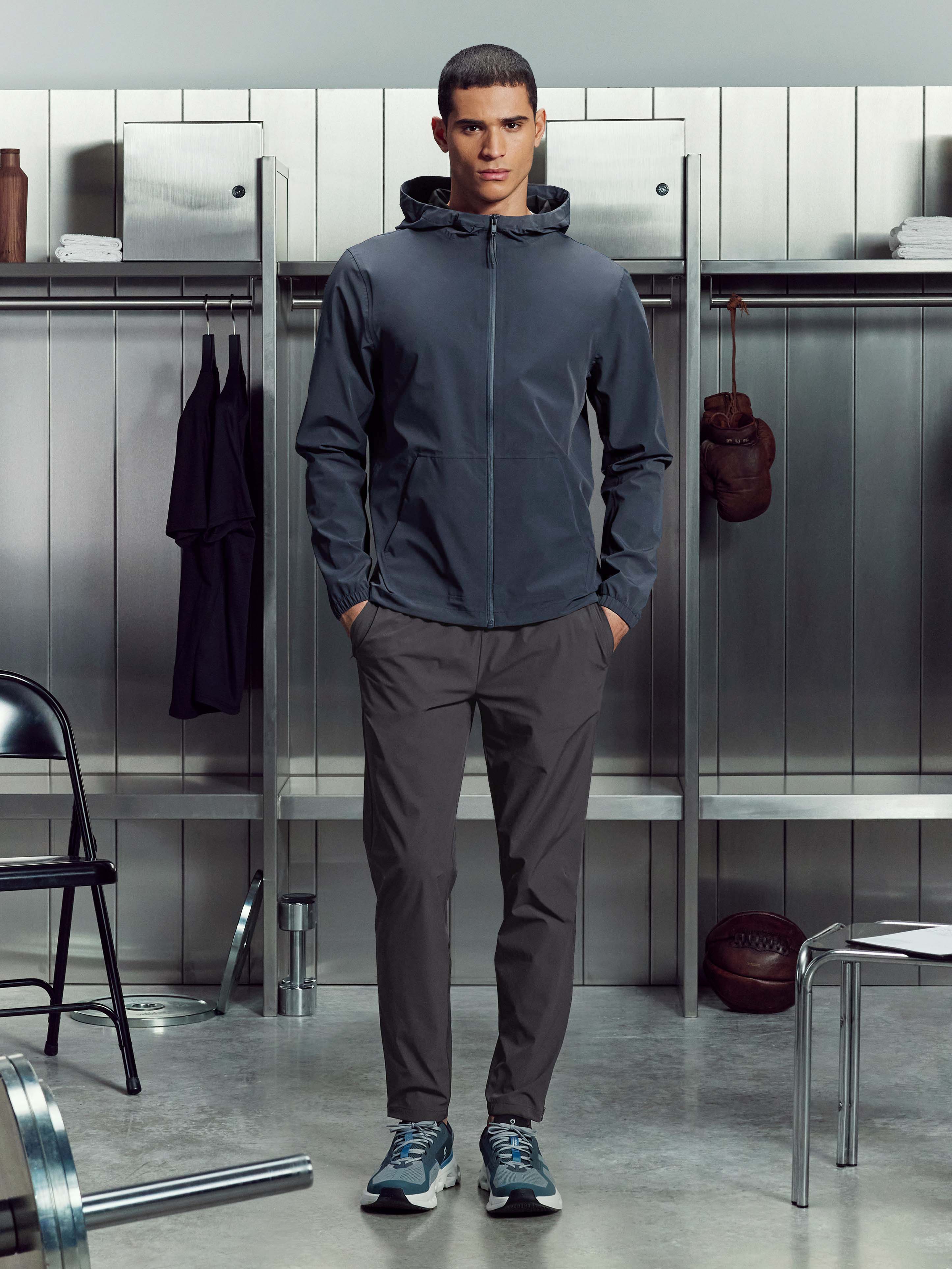 Mens Element Waterproof Windbreaker in Slate Blue