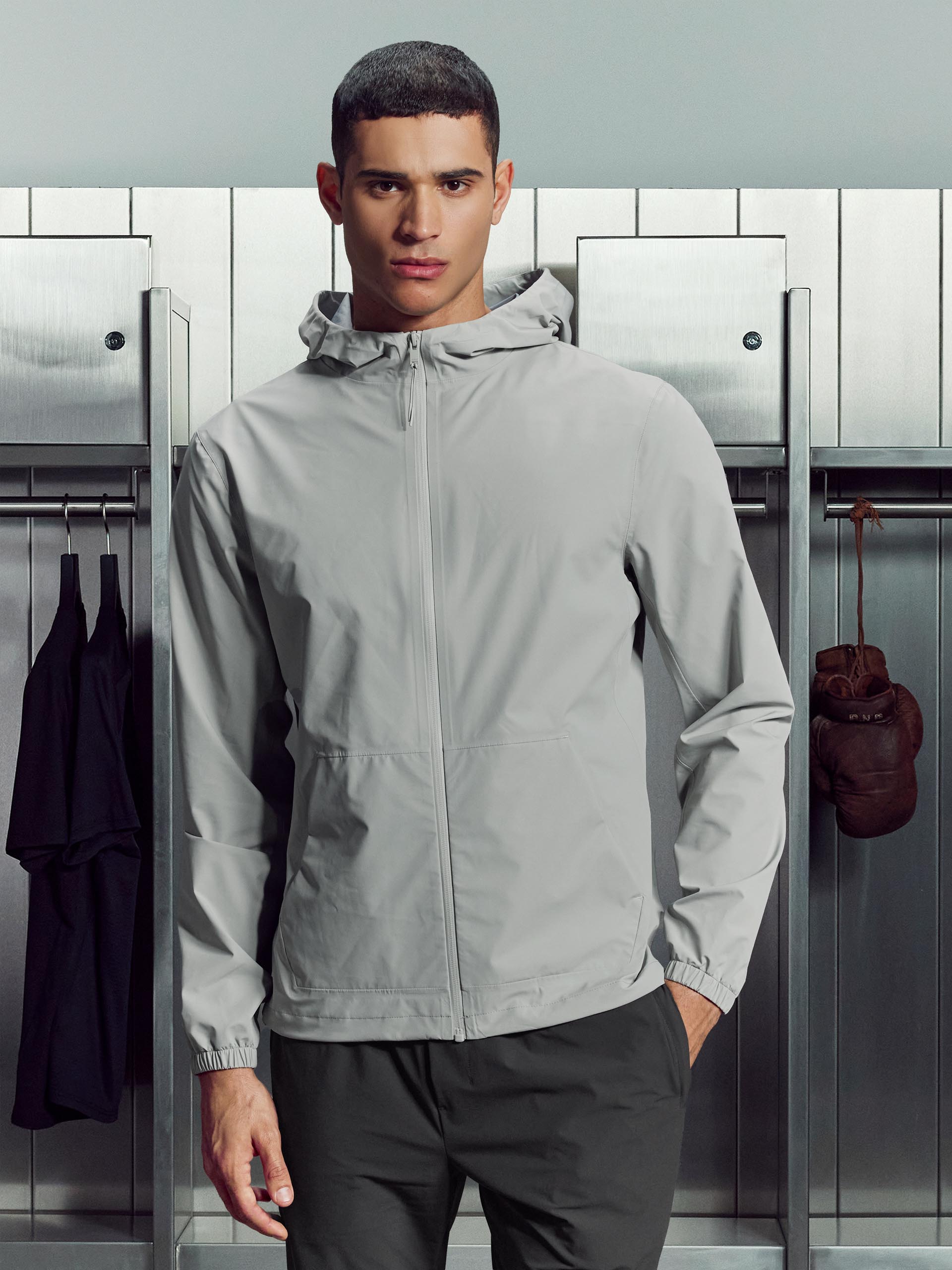 Mens Element Waterproof Windbreaker in Stone