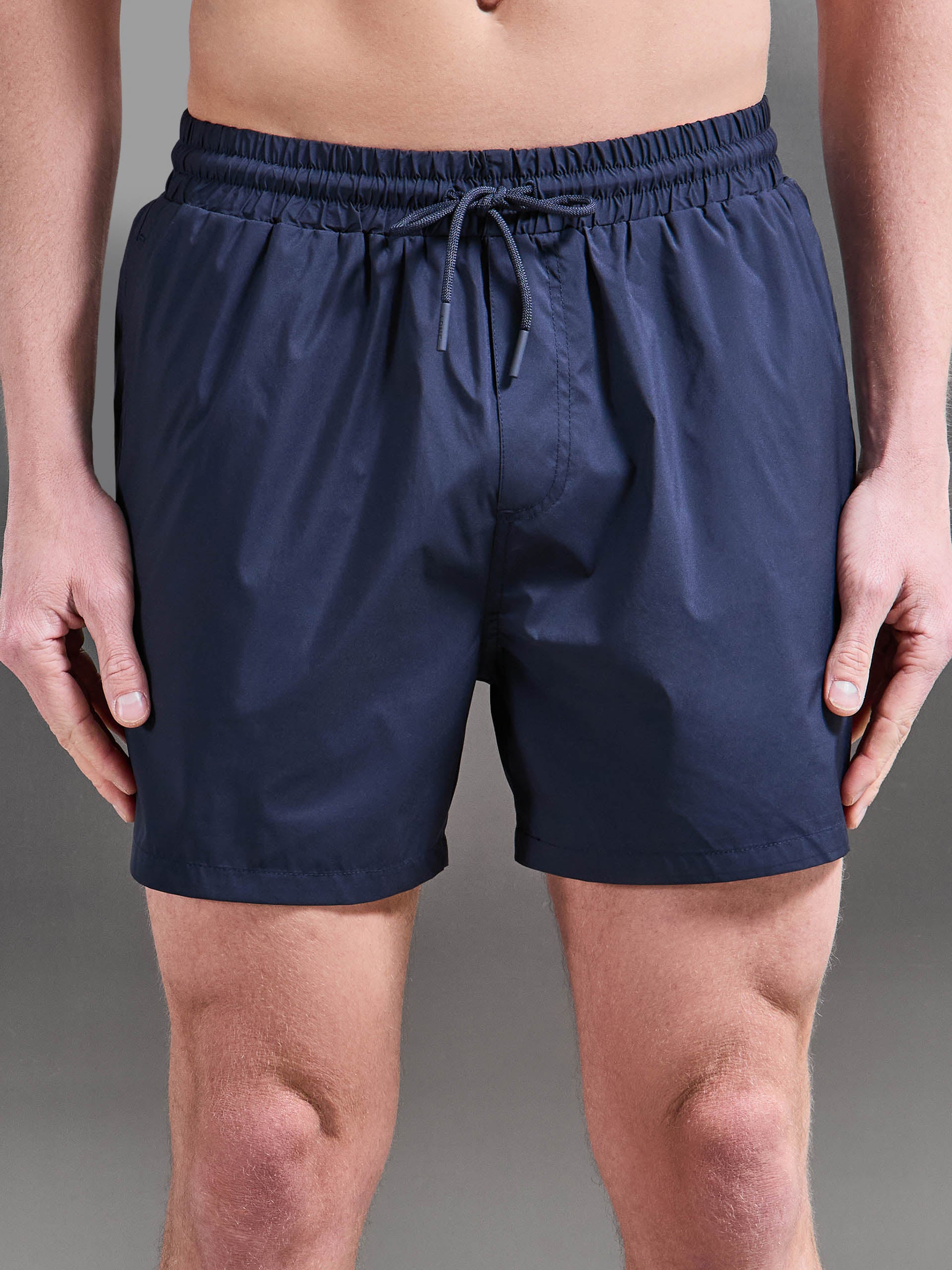 Mens Essential Drawstring Shell Swim Short in Navy
