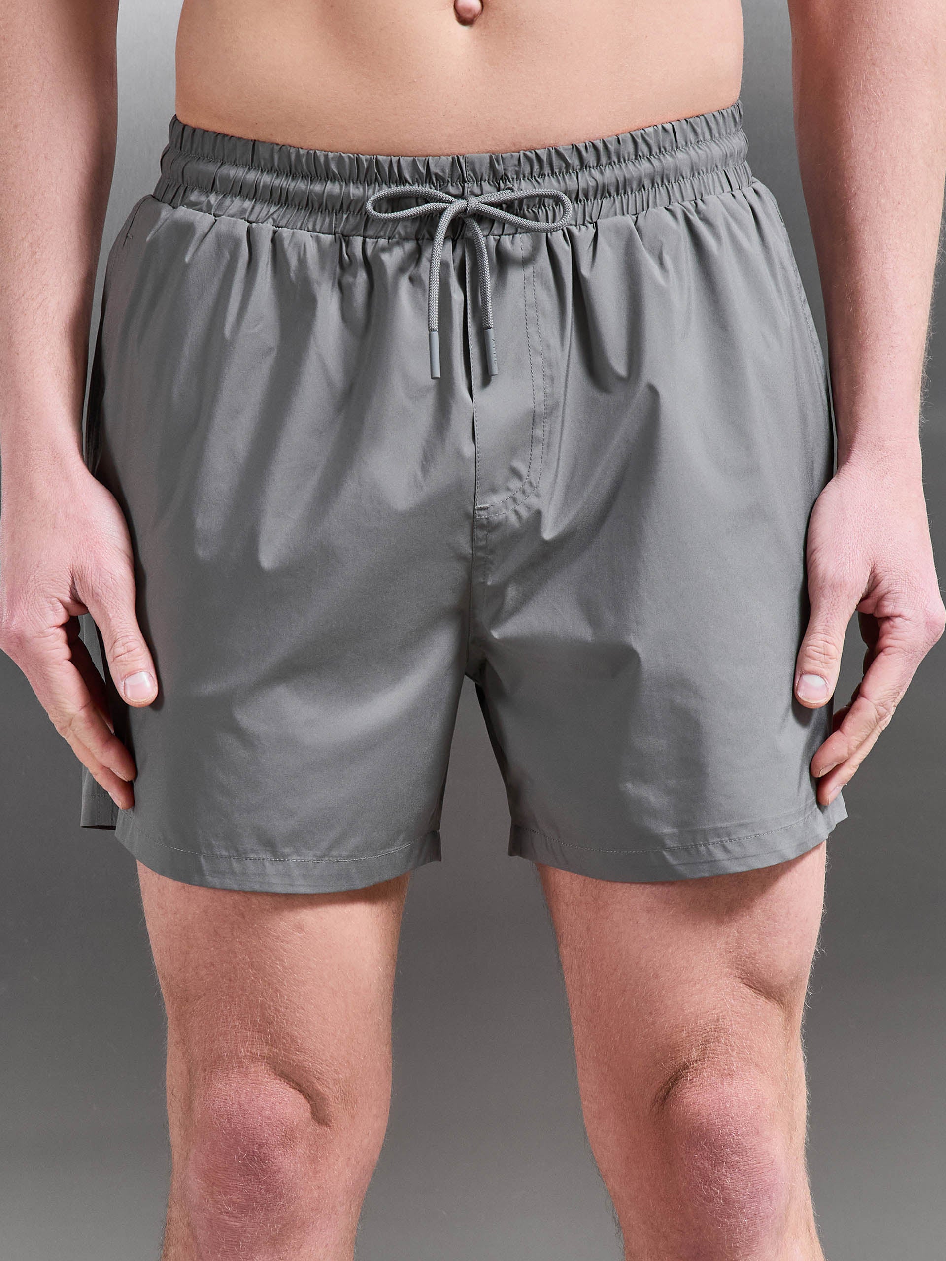 Mens Essential Drawstring Shell Swim Short in Sage
