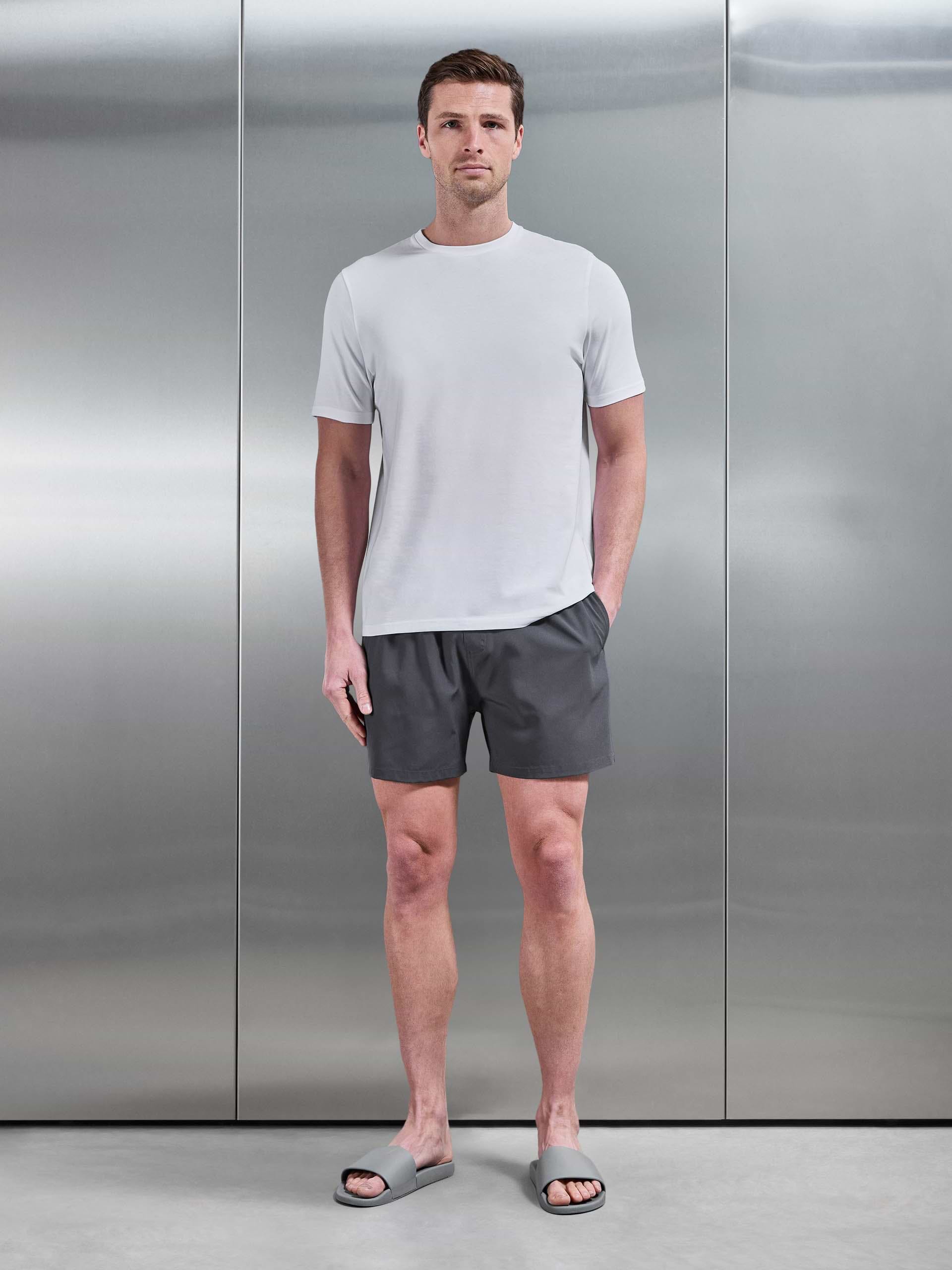 Mens Essential Drawstring Swim Short in Grey