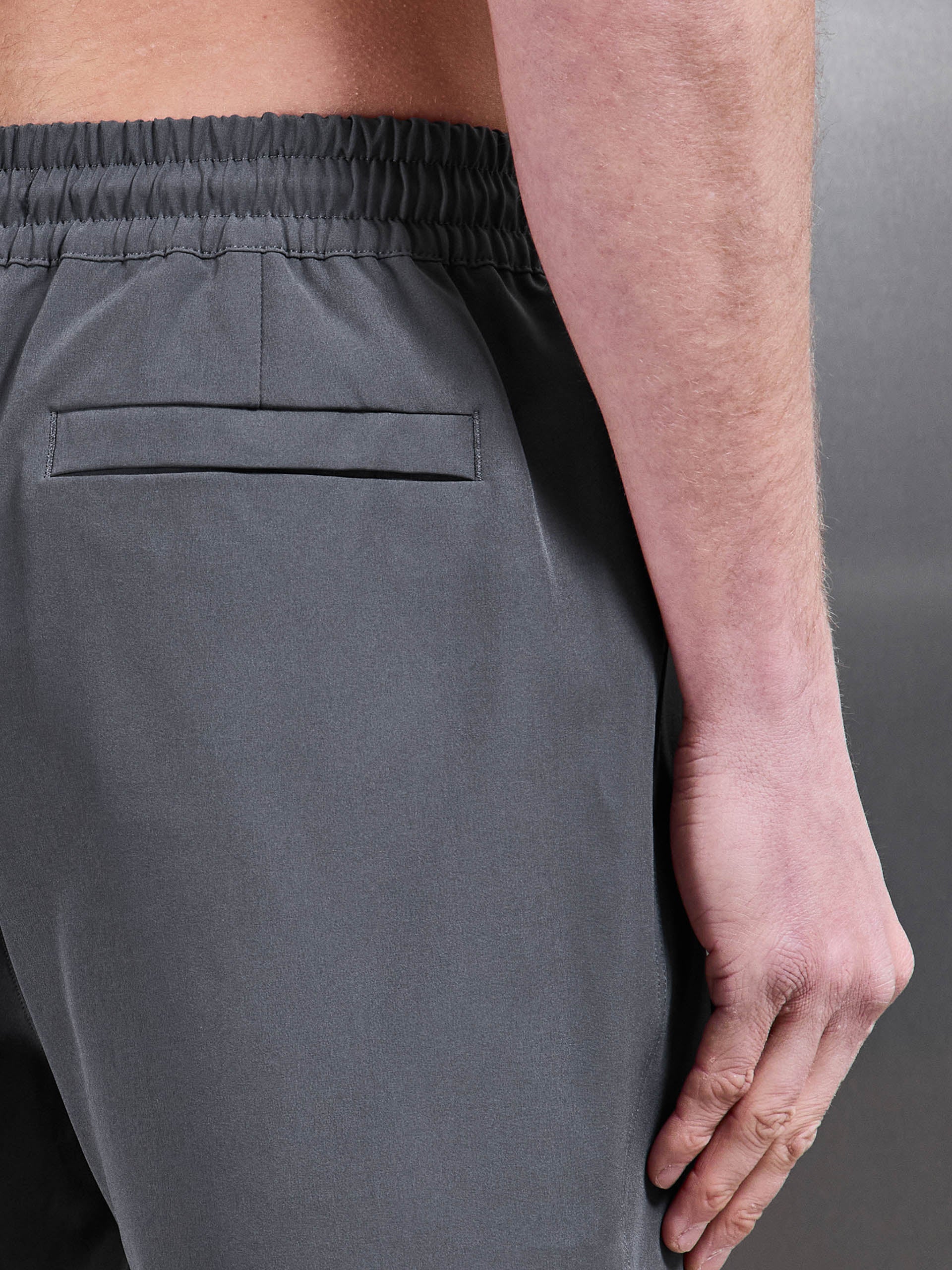 Mens Essential Drawstring Swim Short in Grey