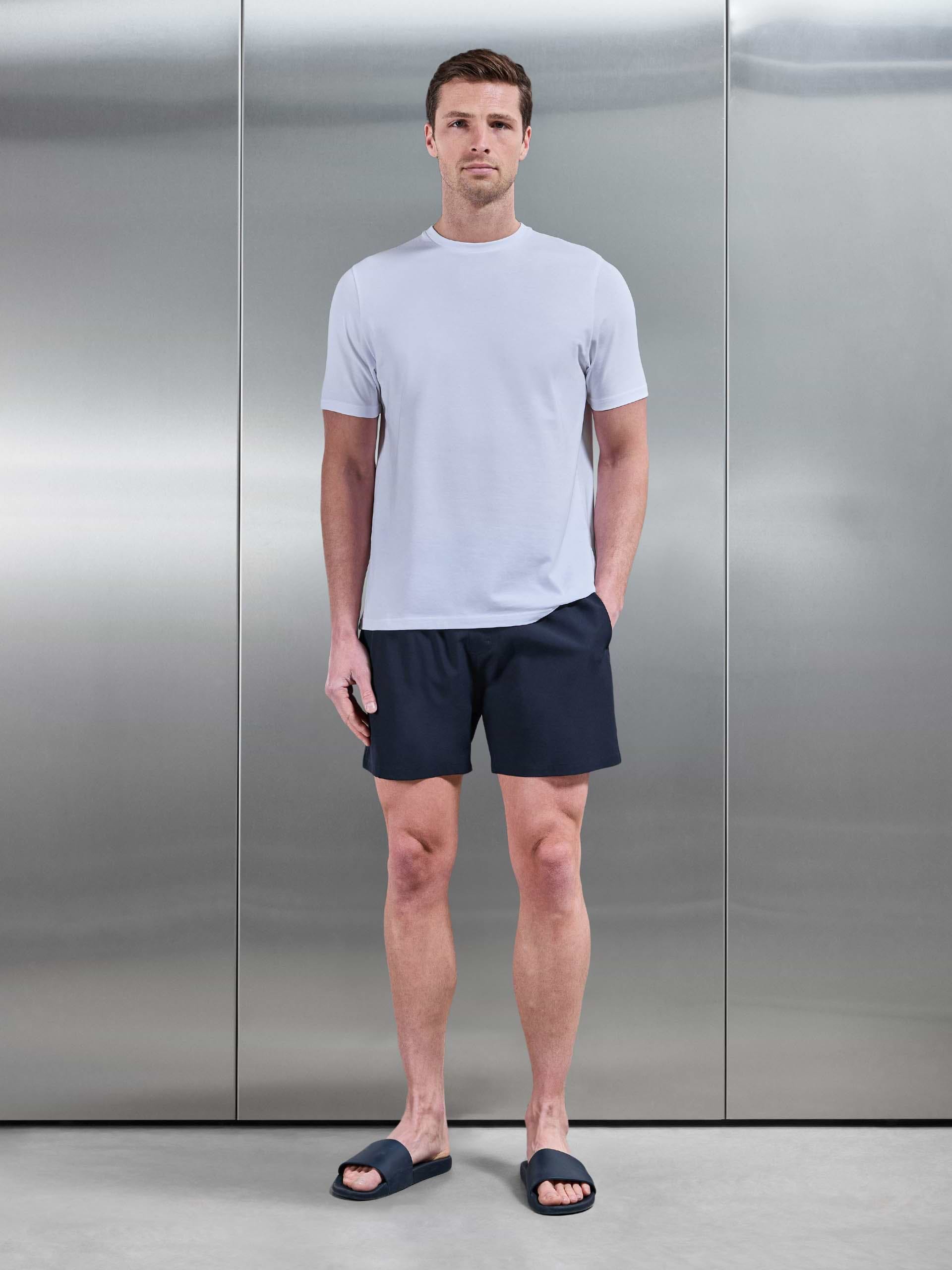 Mens Essential Drawstring Swim Short in Navy