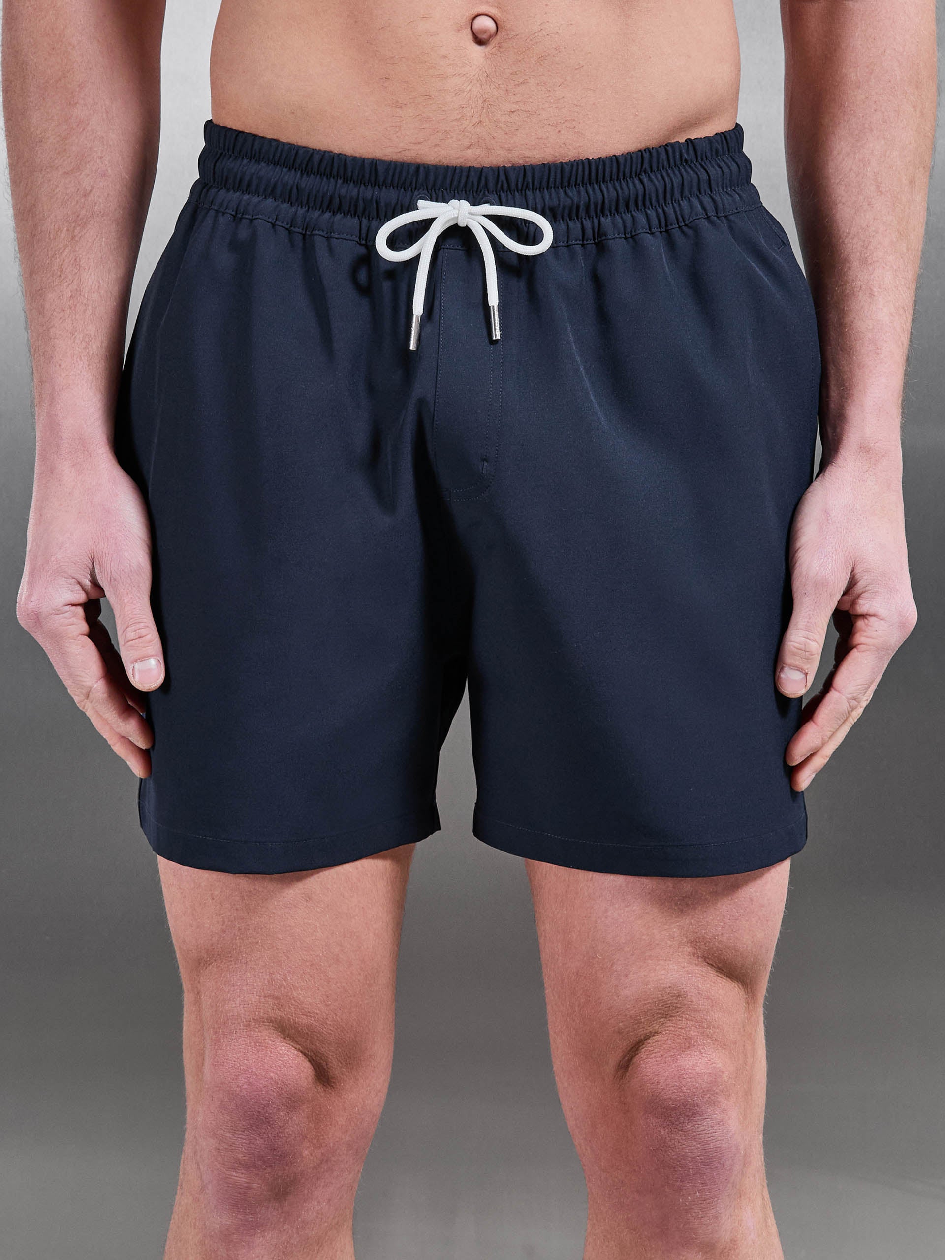Mens Essential Drawstring Swim Short in Navy