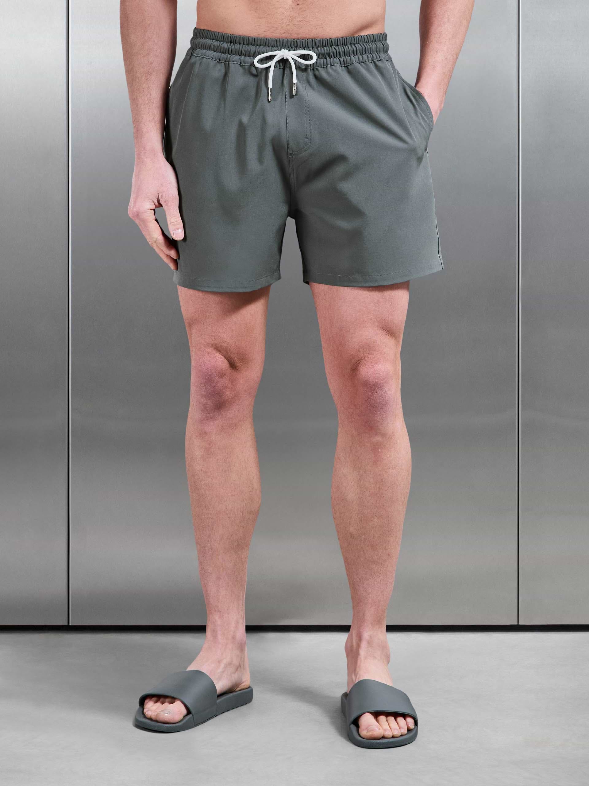 Essential Drawstring Swim Short in Olive
