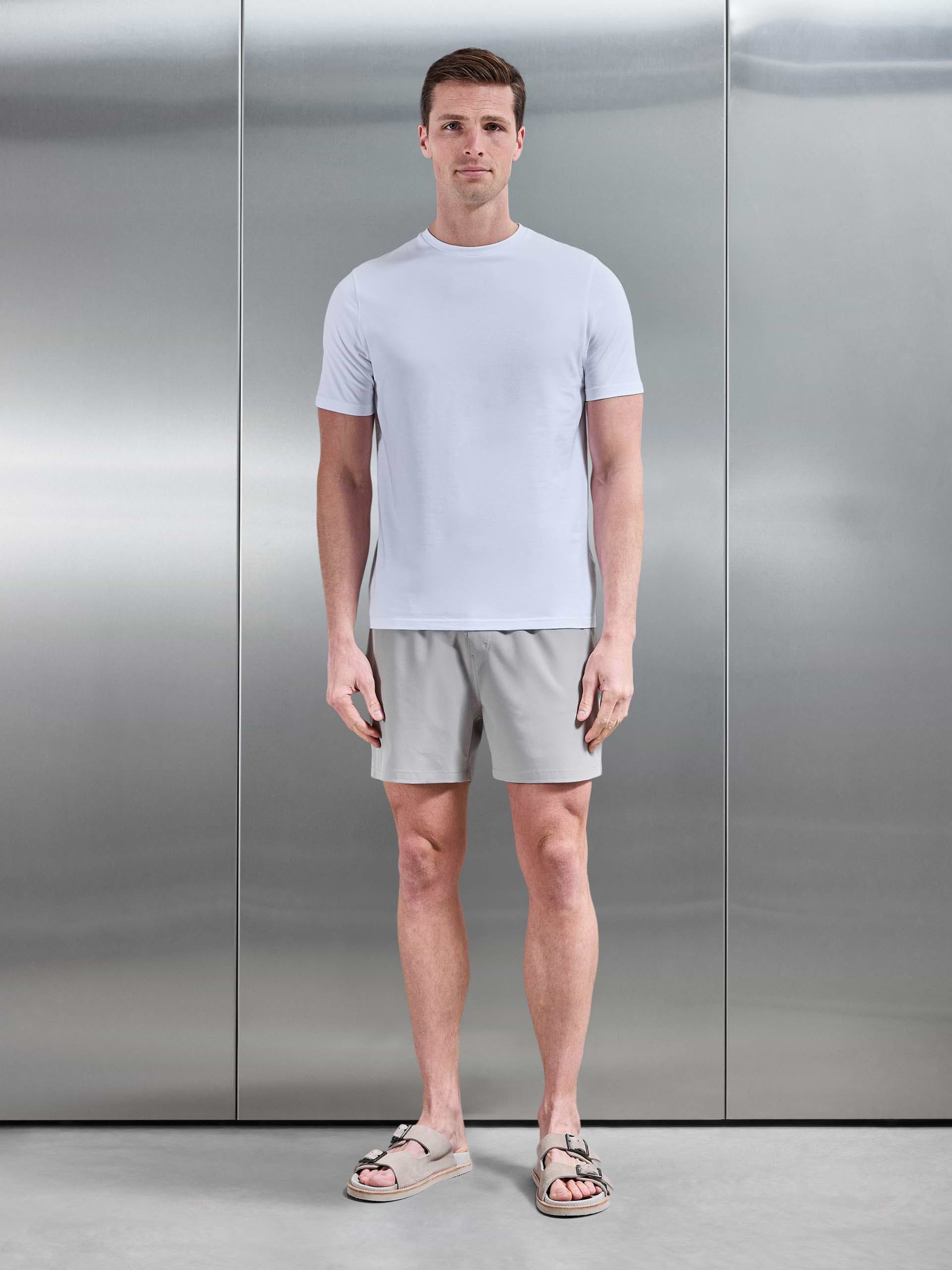 Mens Essential Drawstring Swim Short in Stone