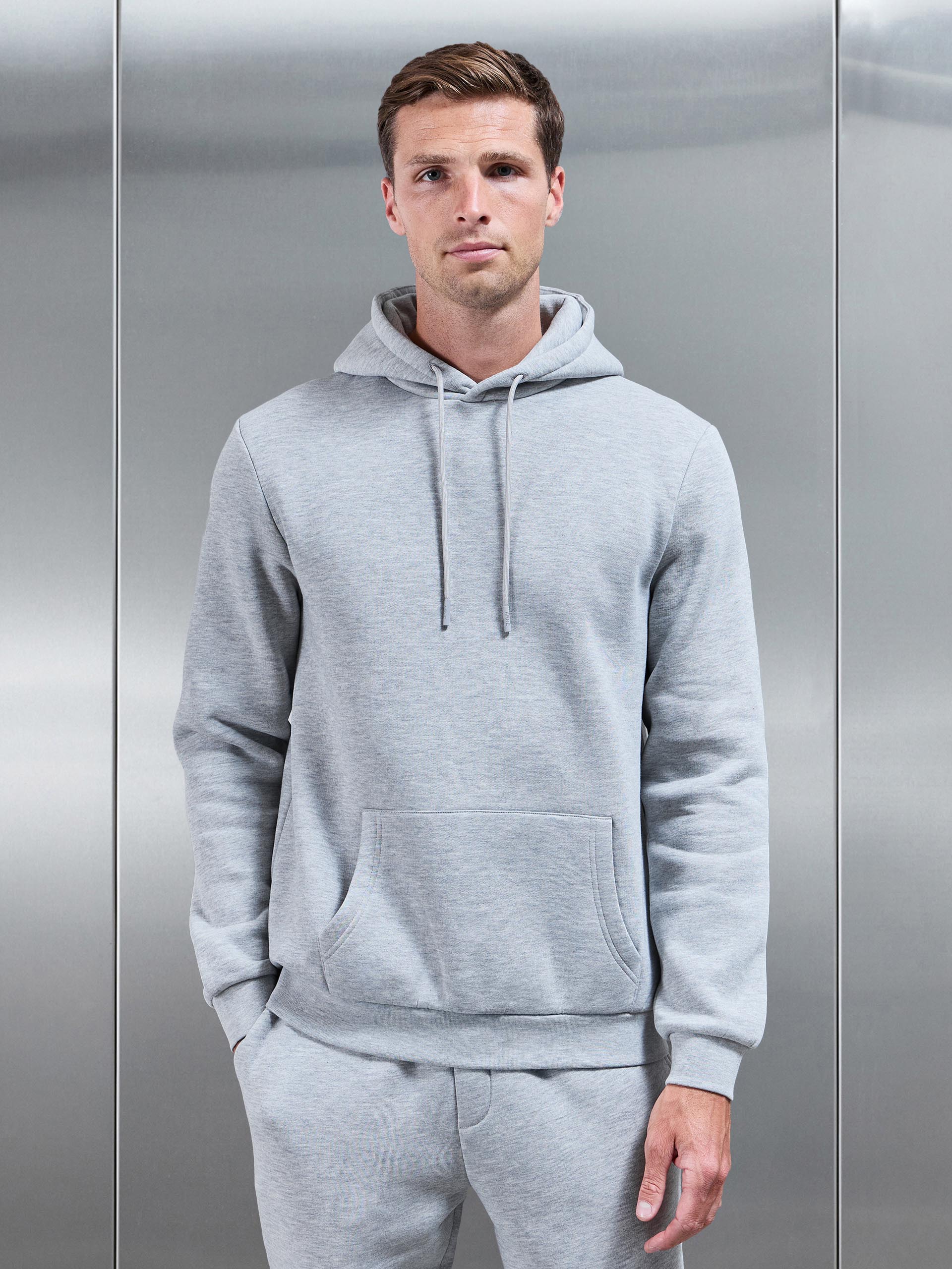 Mens Essential Hoodie in Marl Grey