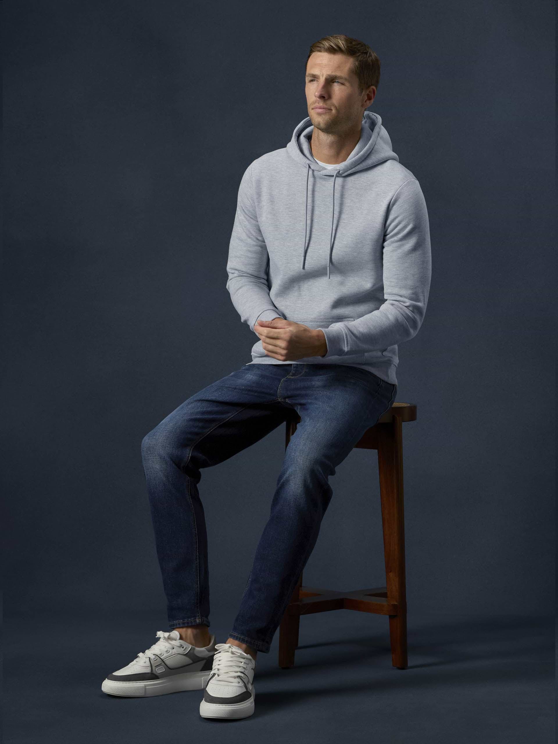 Mens Essential Hoodie in Marl Grey