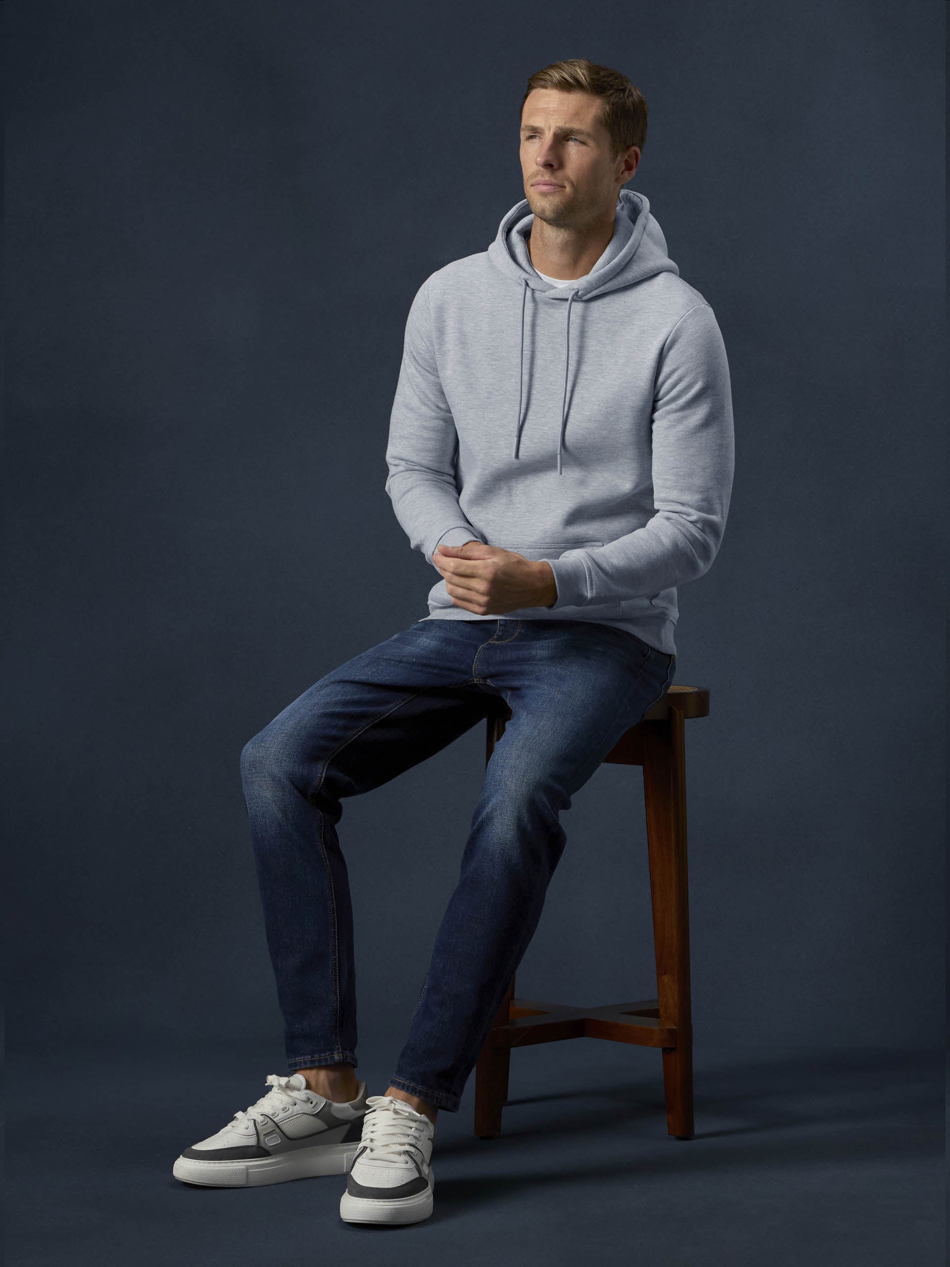 Mens Essential Hoodie in Marl Grey