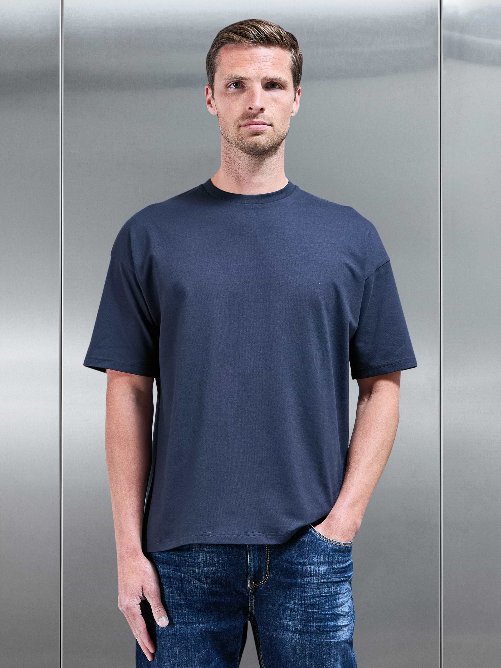 Essential Relaxed Cotton T-Shirt in Navy