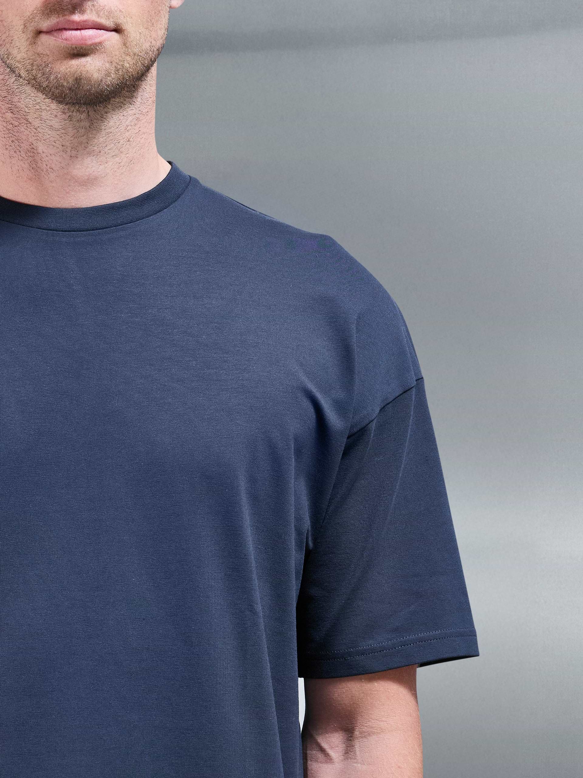 Essential Relaxed Cotton T-Shirt in Navy