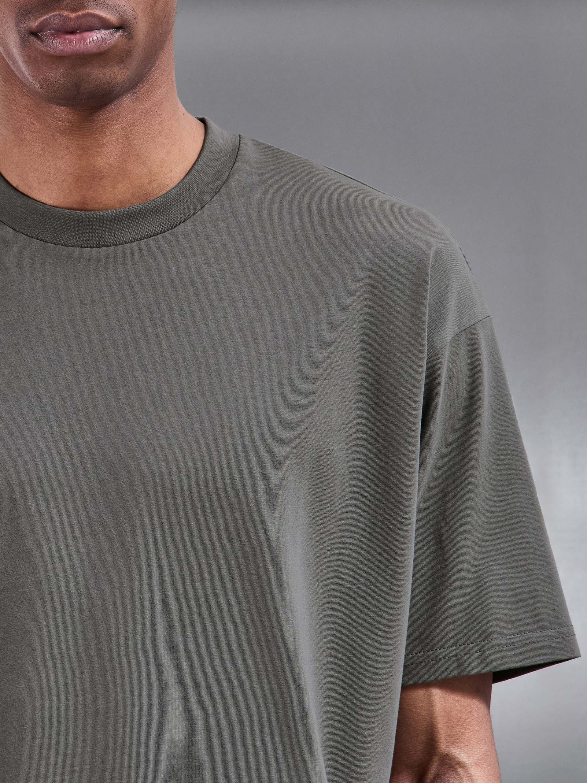 Mens Essential Relaxed Fit Cotton T-Shirt in Grey