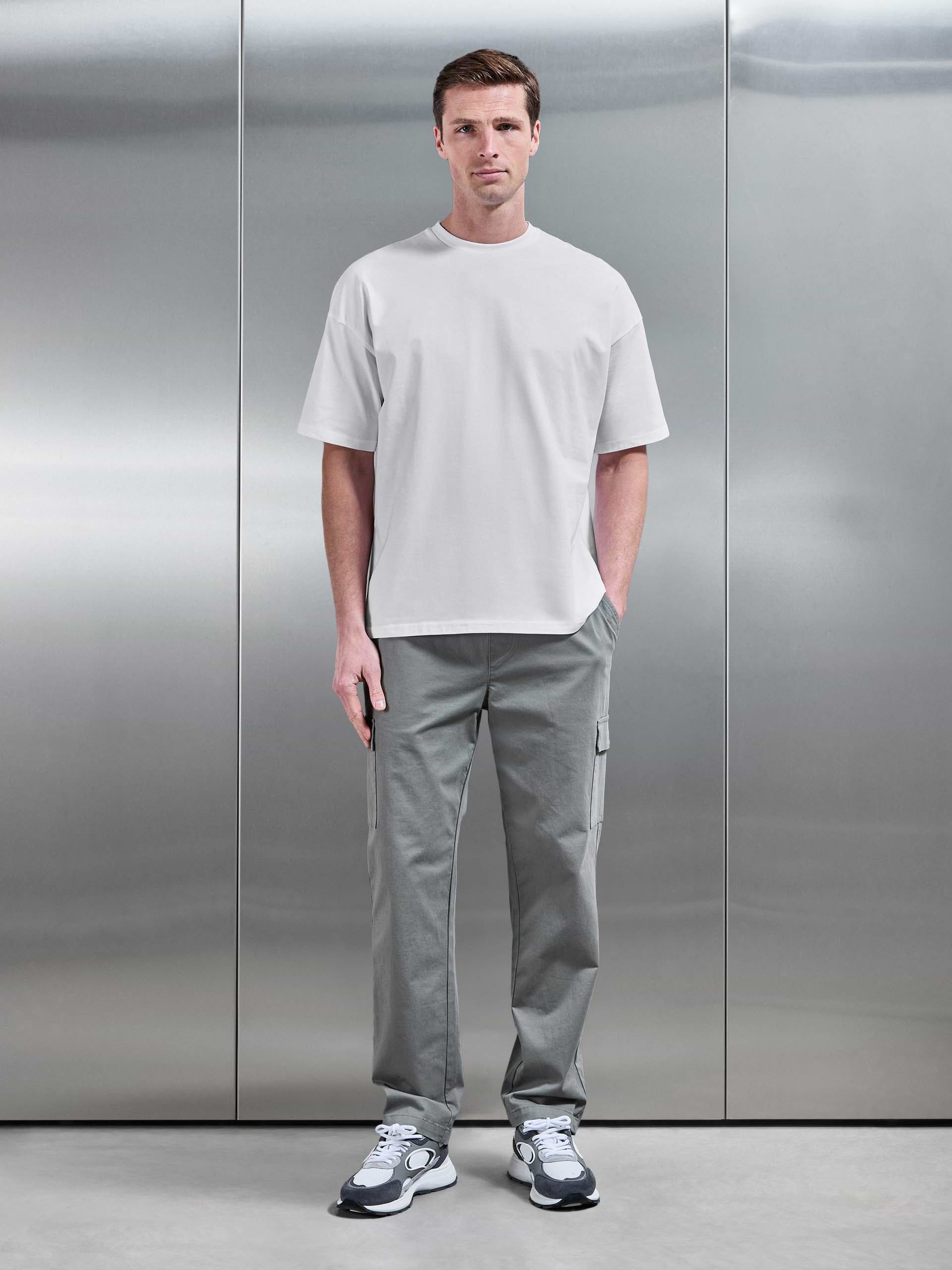 Mens Essential Relaxed Fit Cotton T-Shirt in White