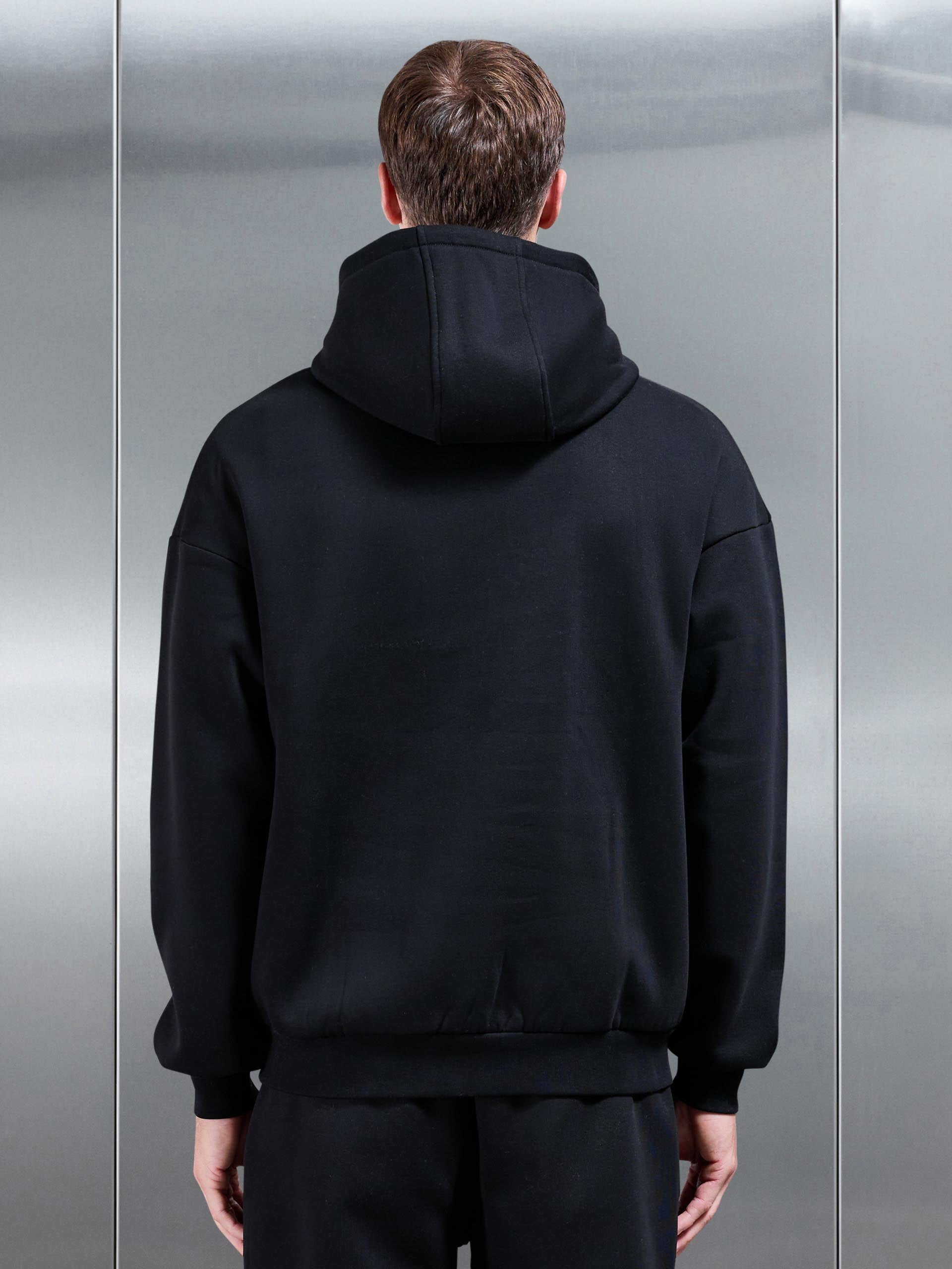 Mens Essential Relaxed Hoodie in Black