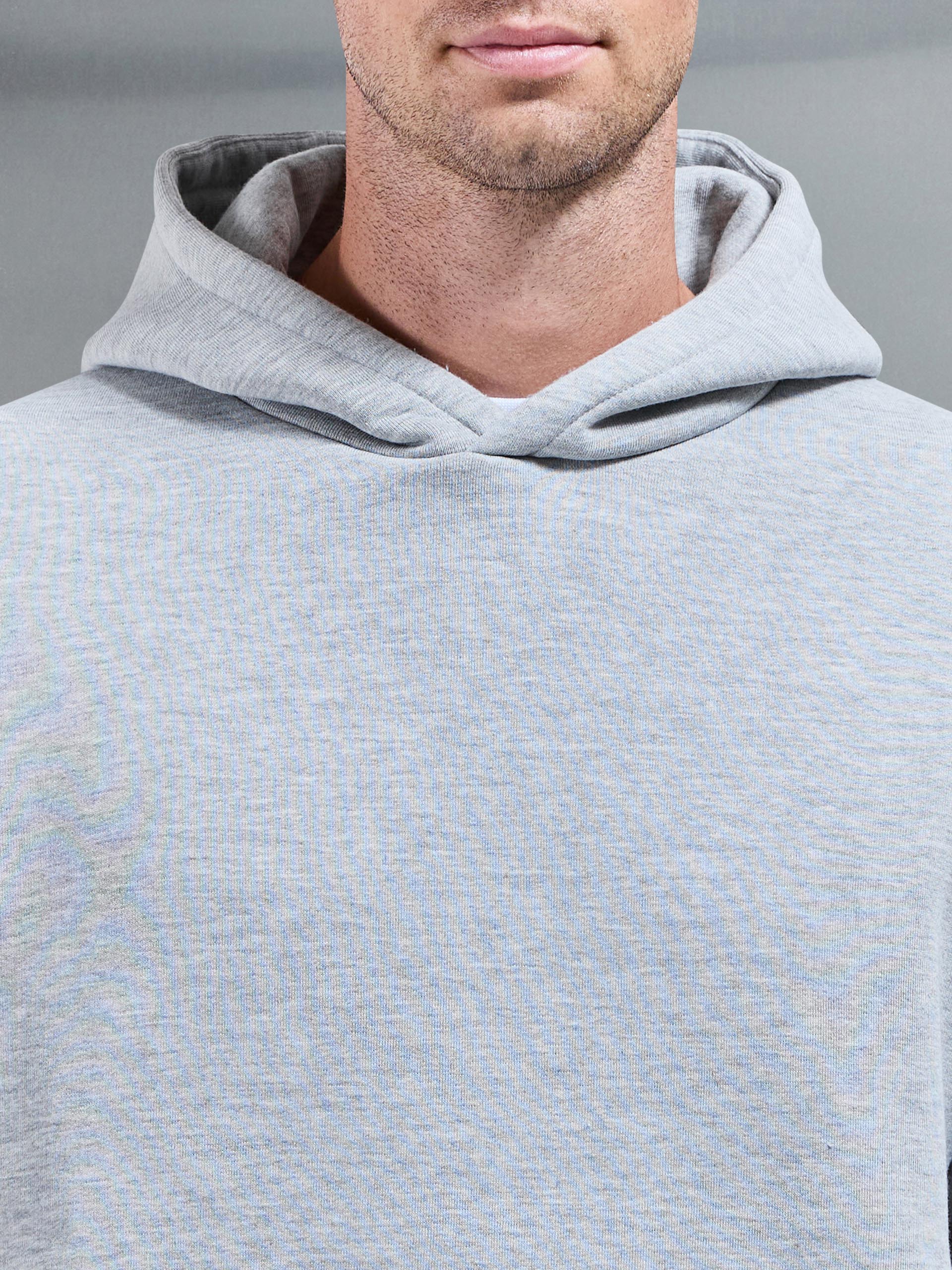 Mens Essential Relaxed Hoodie in Marl Grey