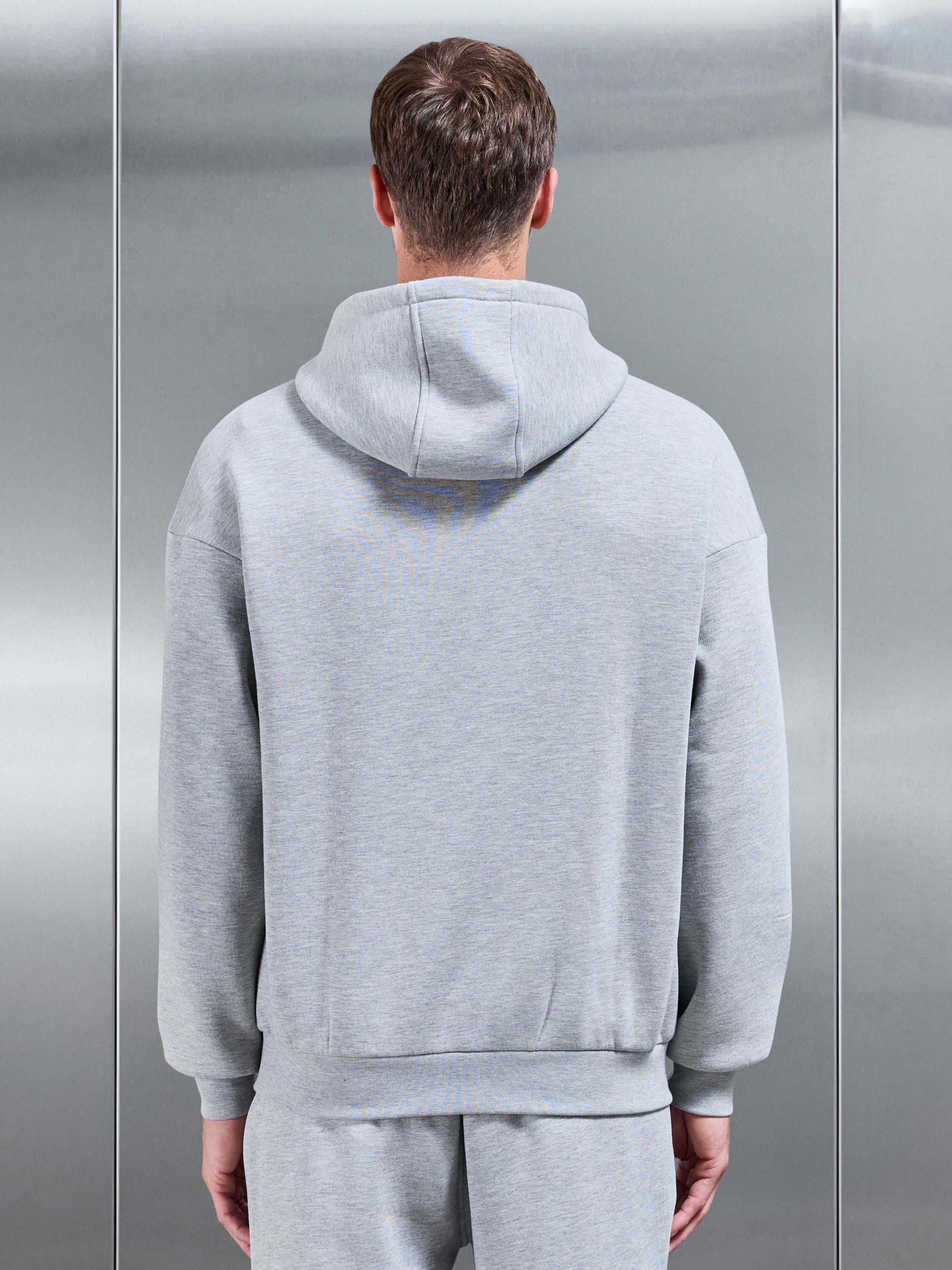 Mens Essential Relaxed Hoodie in Marl Grey