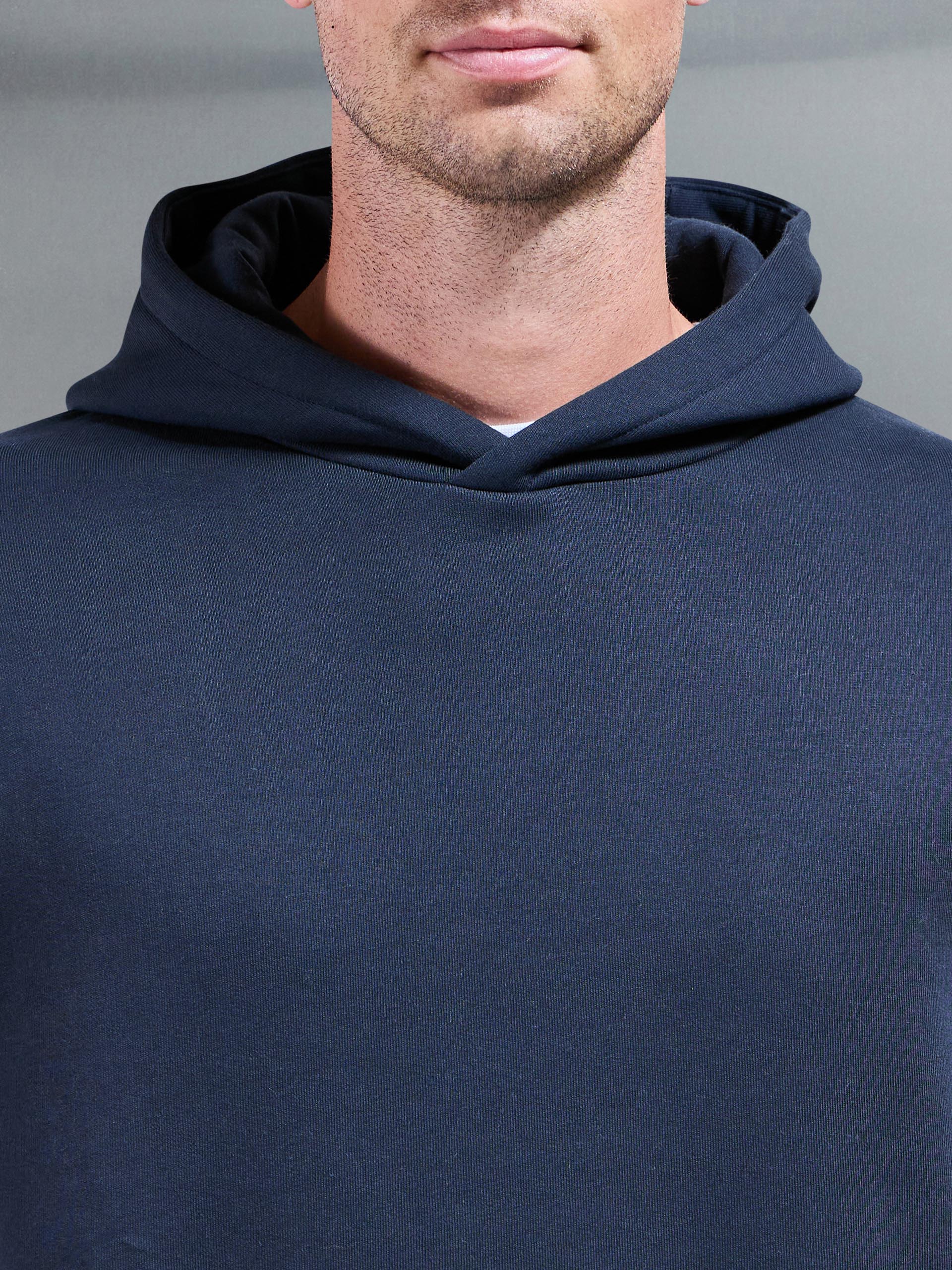 Mens Essential Relaxed Hoodie in Navy
