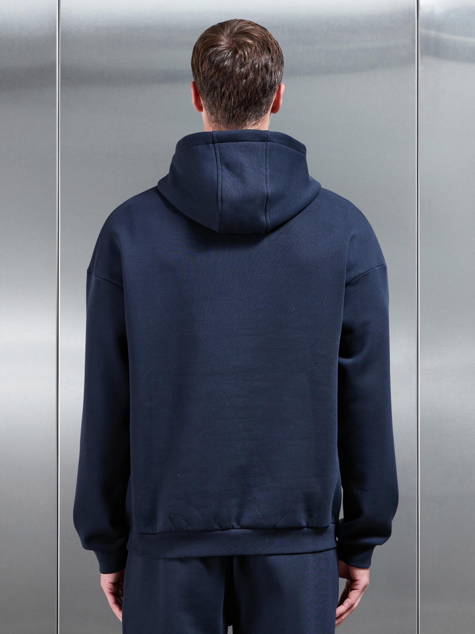 Mens Essential Relaxed Hoodie in Navy