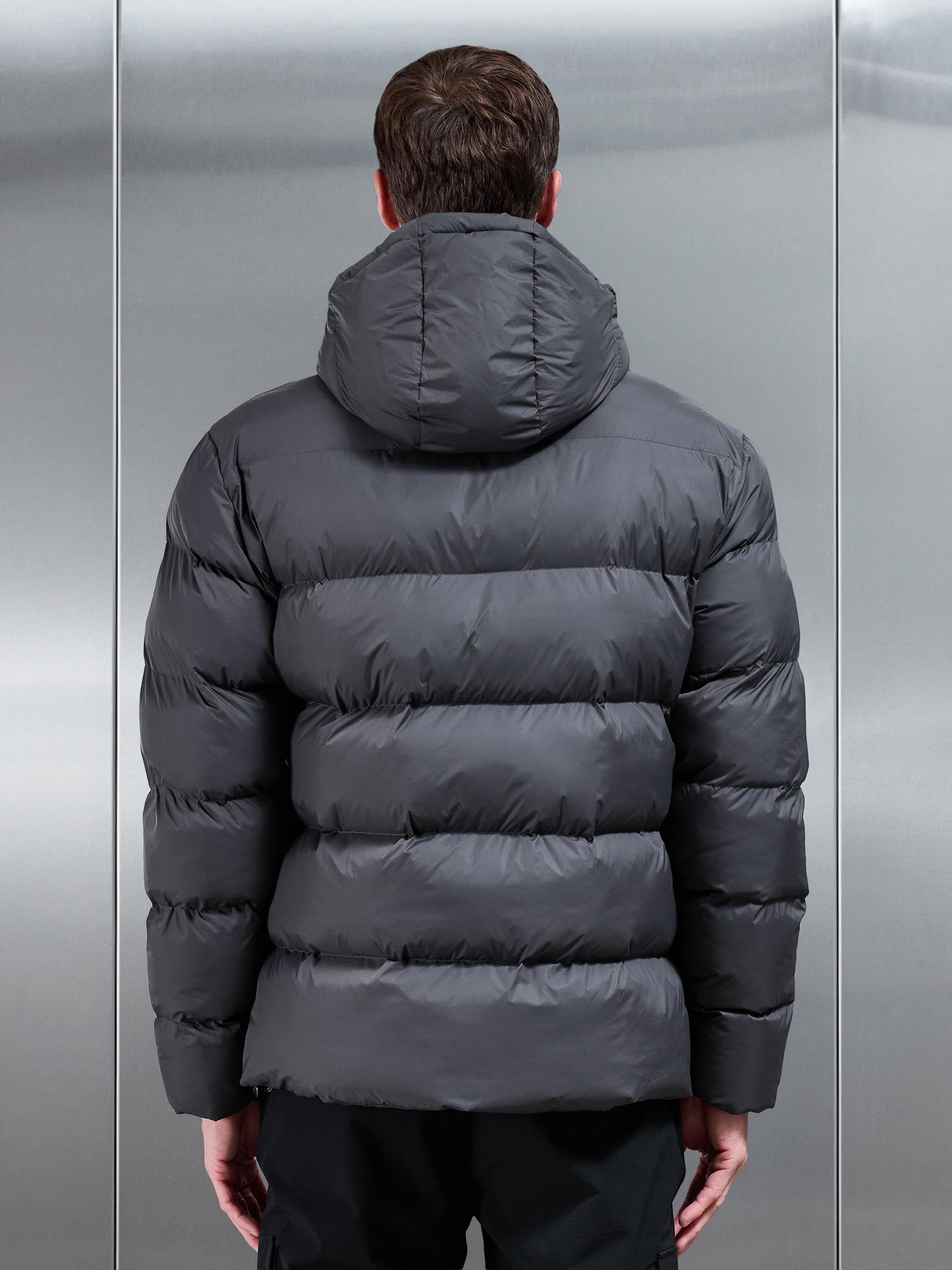 Mens Essential Short Puffer Jacket in Grey