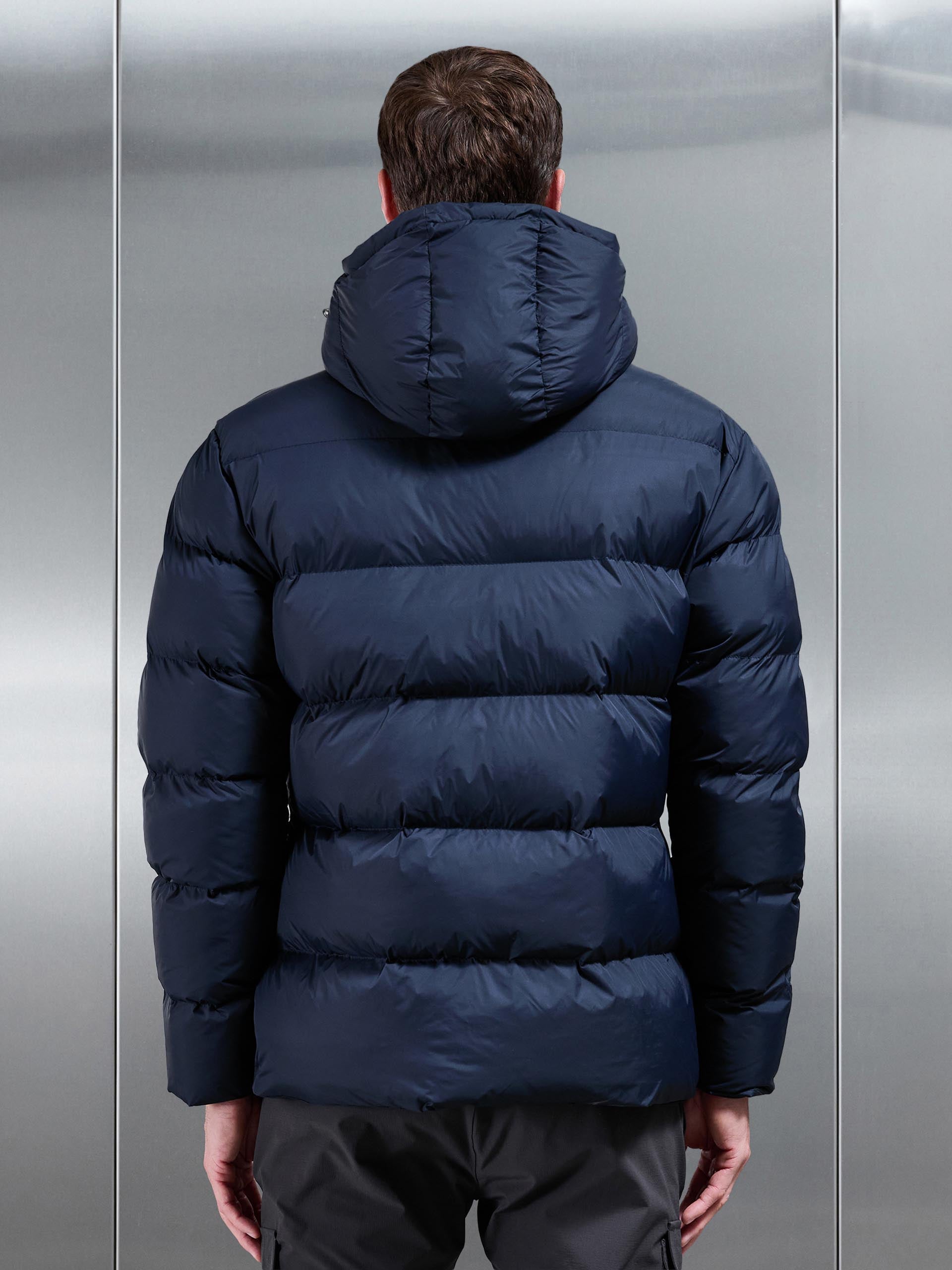 Mens Essential Short Puffer Jacket in Navy