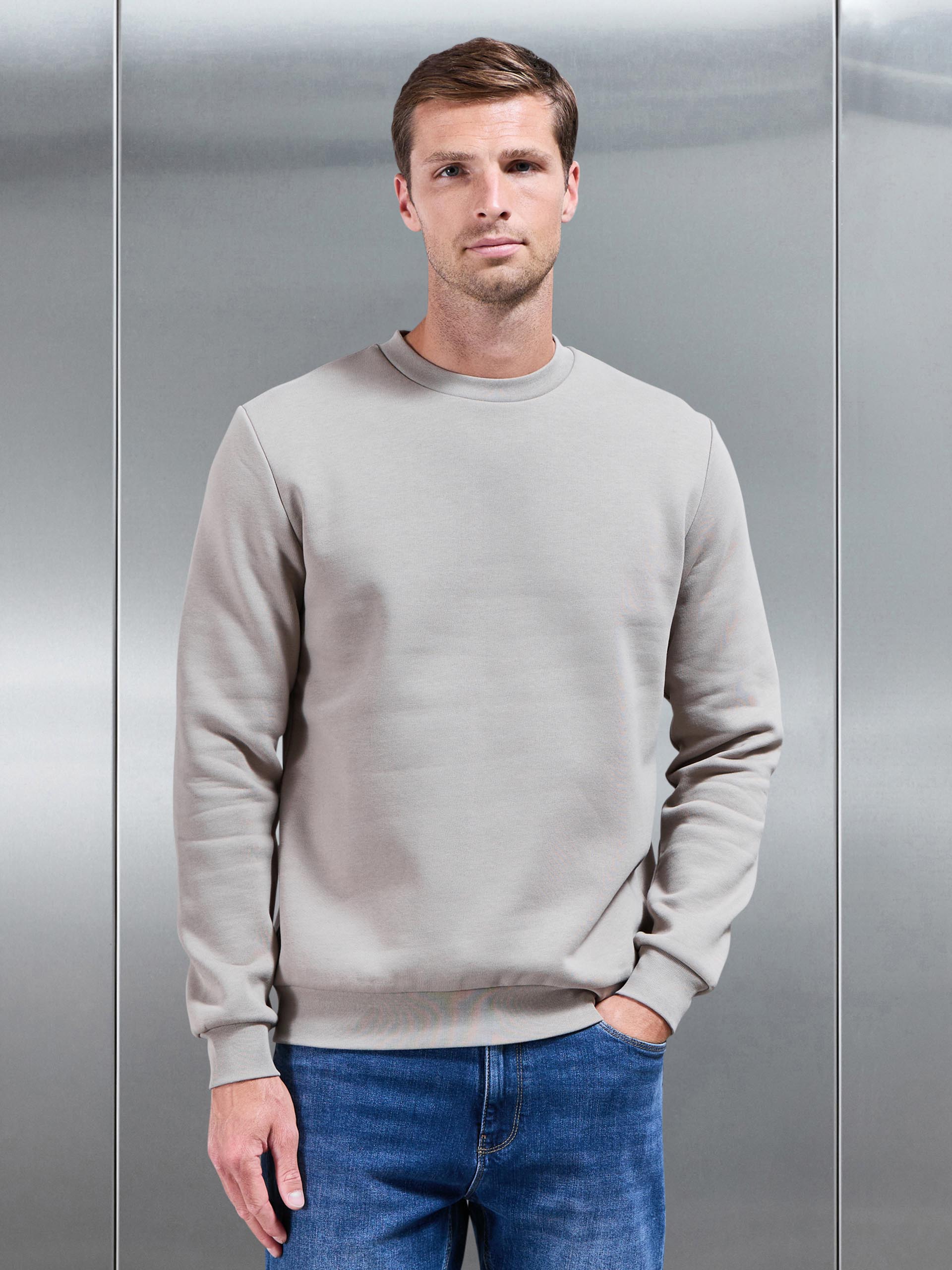 Mens Essential Sweatshirt in Stone